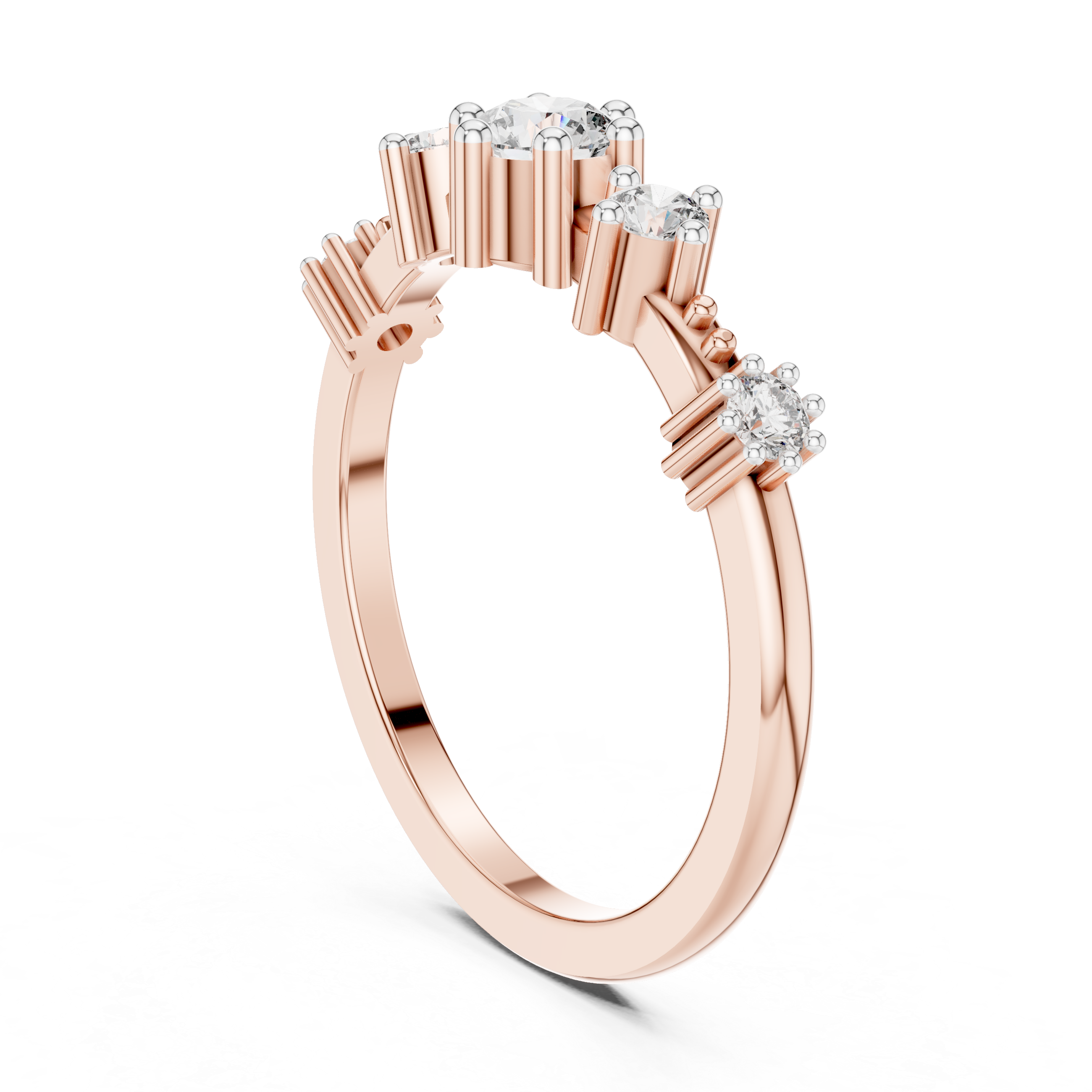 Diamond Shared Prong Ring - (Prong Set Wedding Band)
