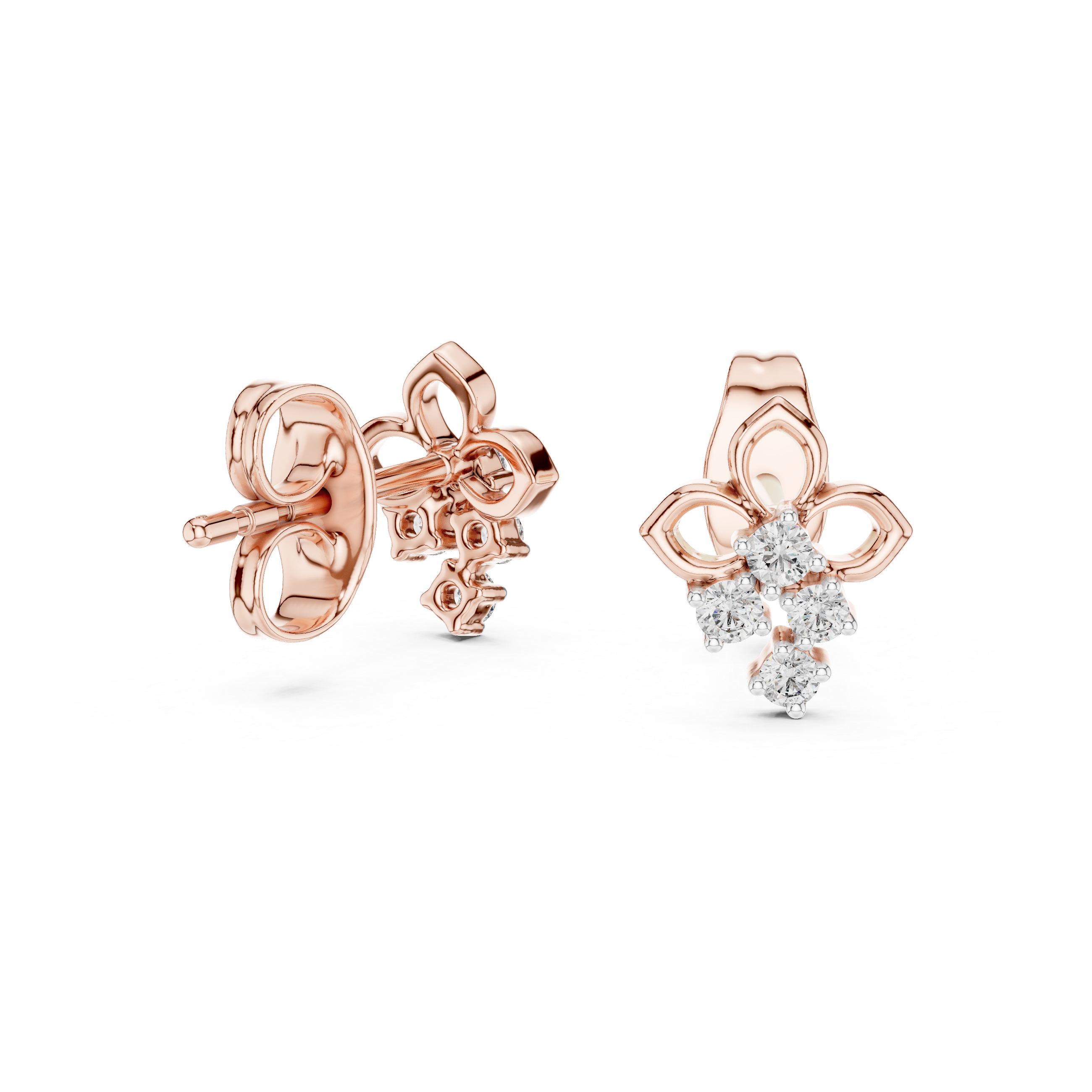 Fleur-de-Lis Cluster Stud Earrings