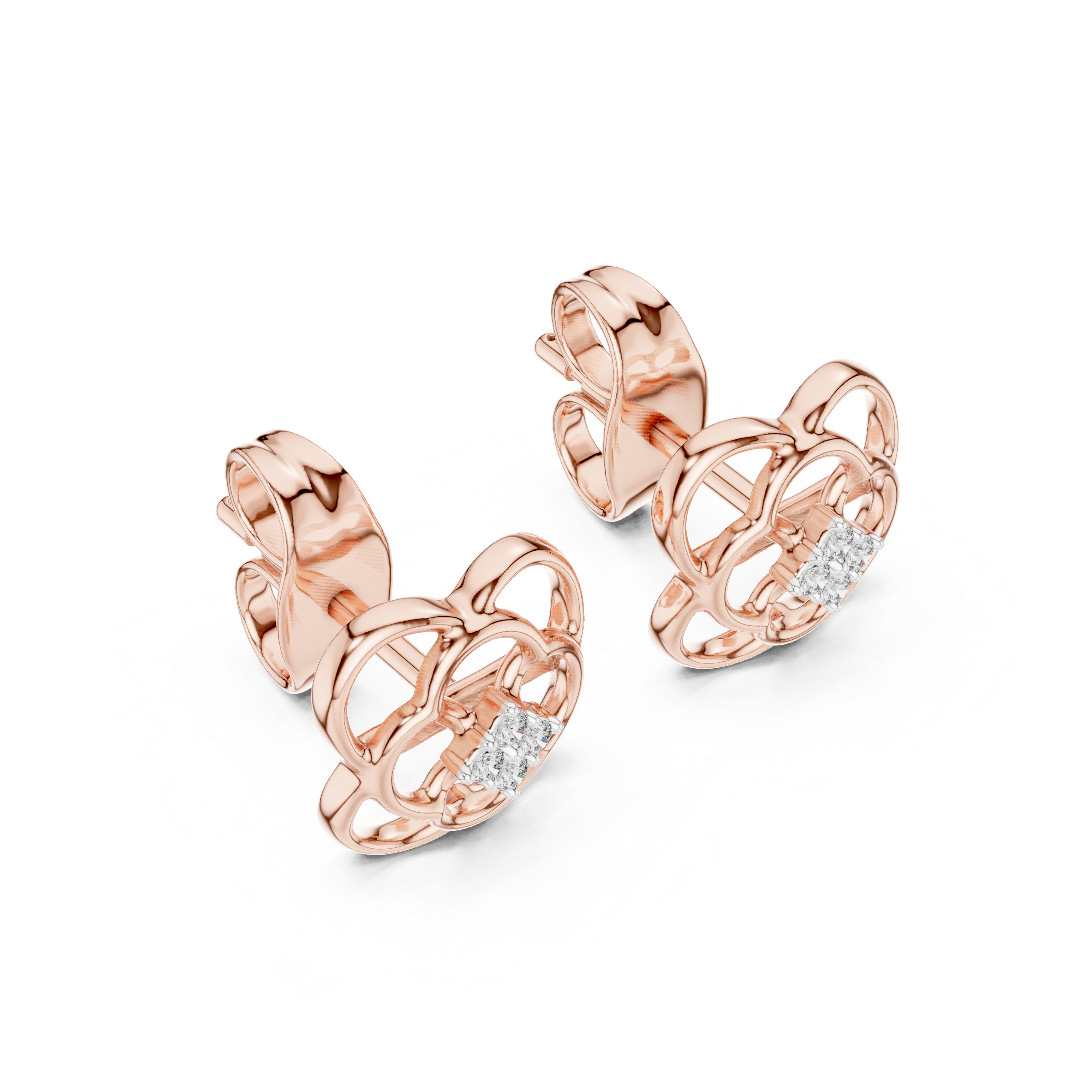 Floral Clover Stud Earrings