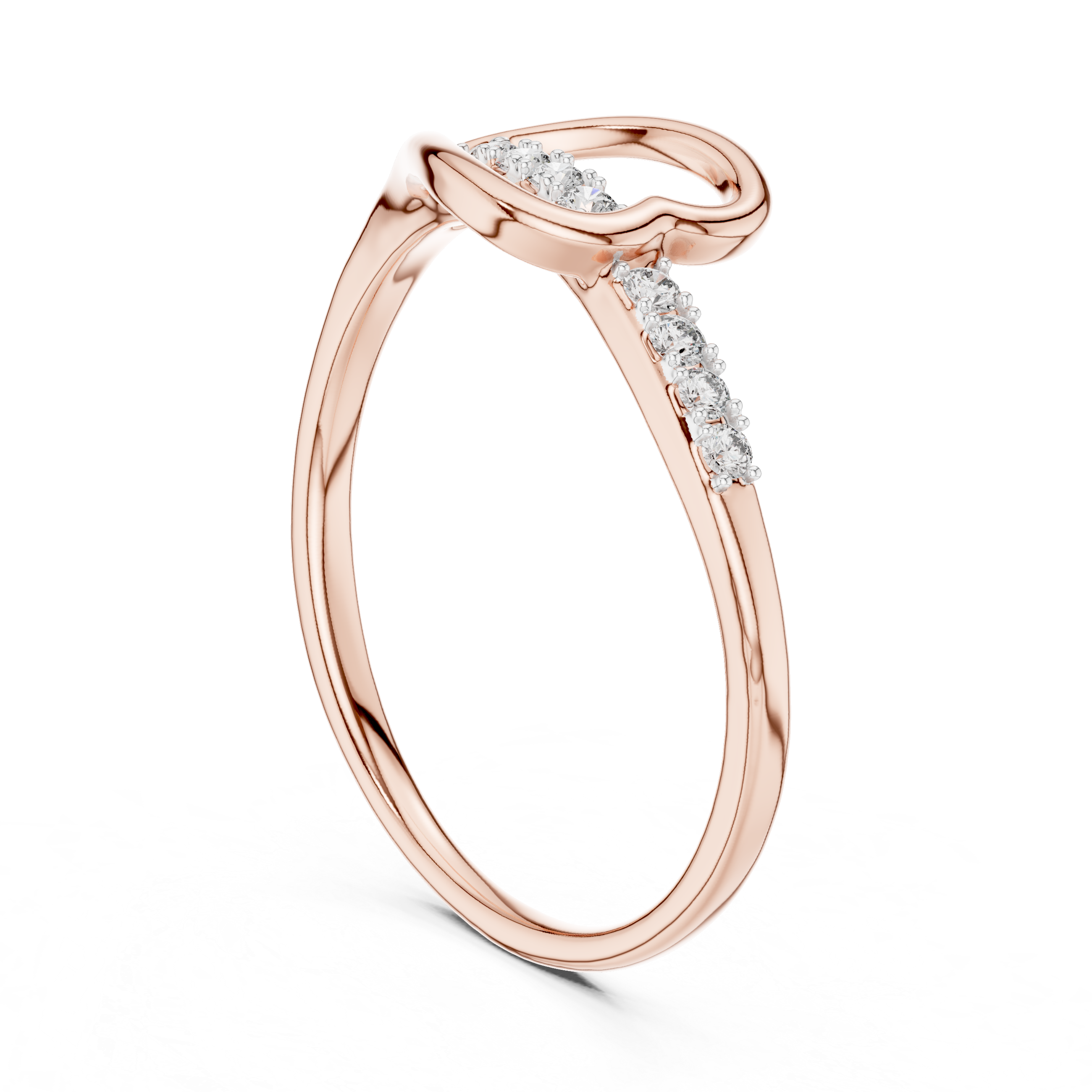 Open Heart Contour Ring
