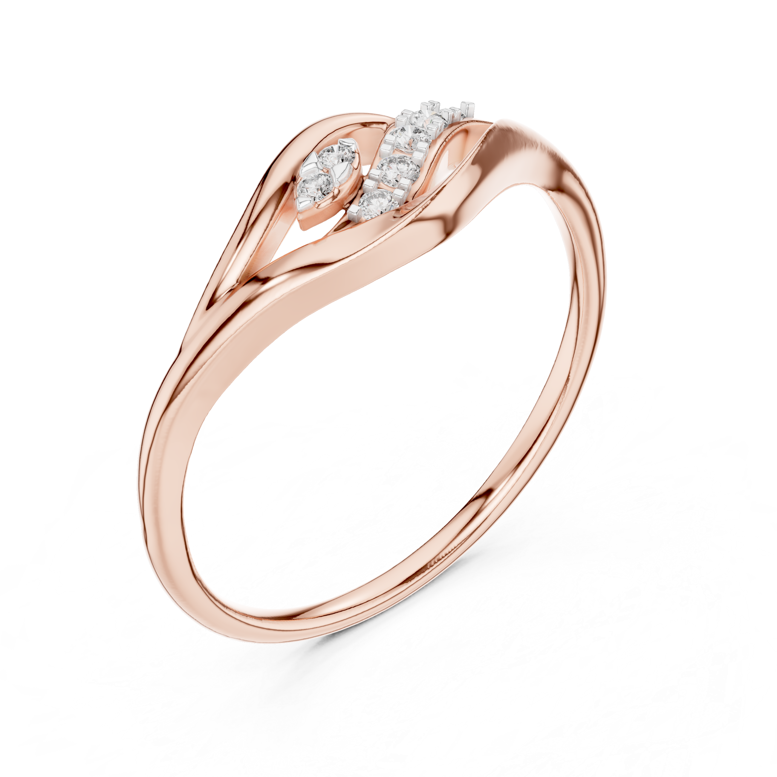 Twisted Wave Contour - Toi et Moi Inspired Curved Wave Ring