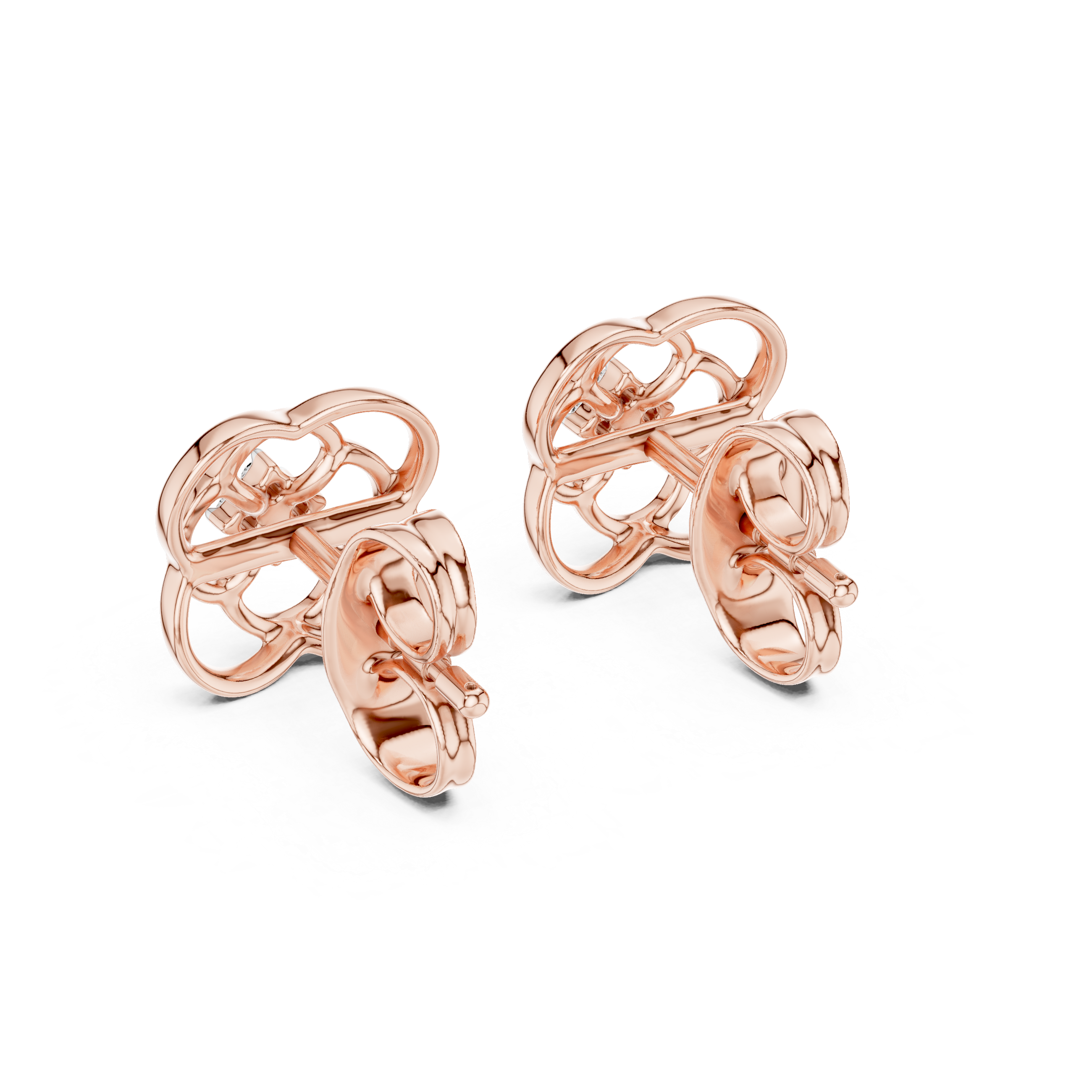 Floral Clover Stud Earrings