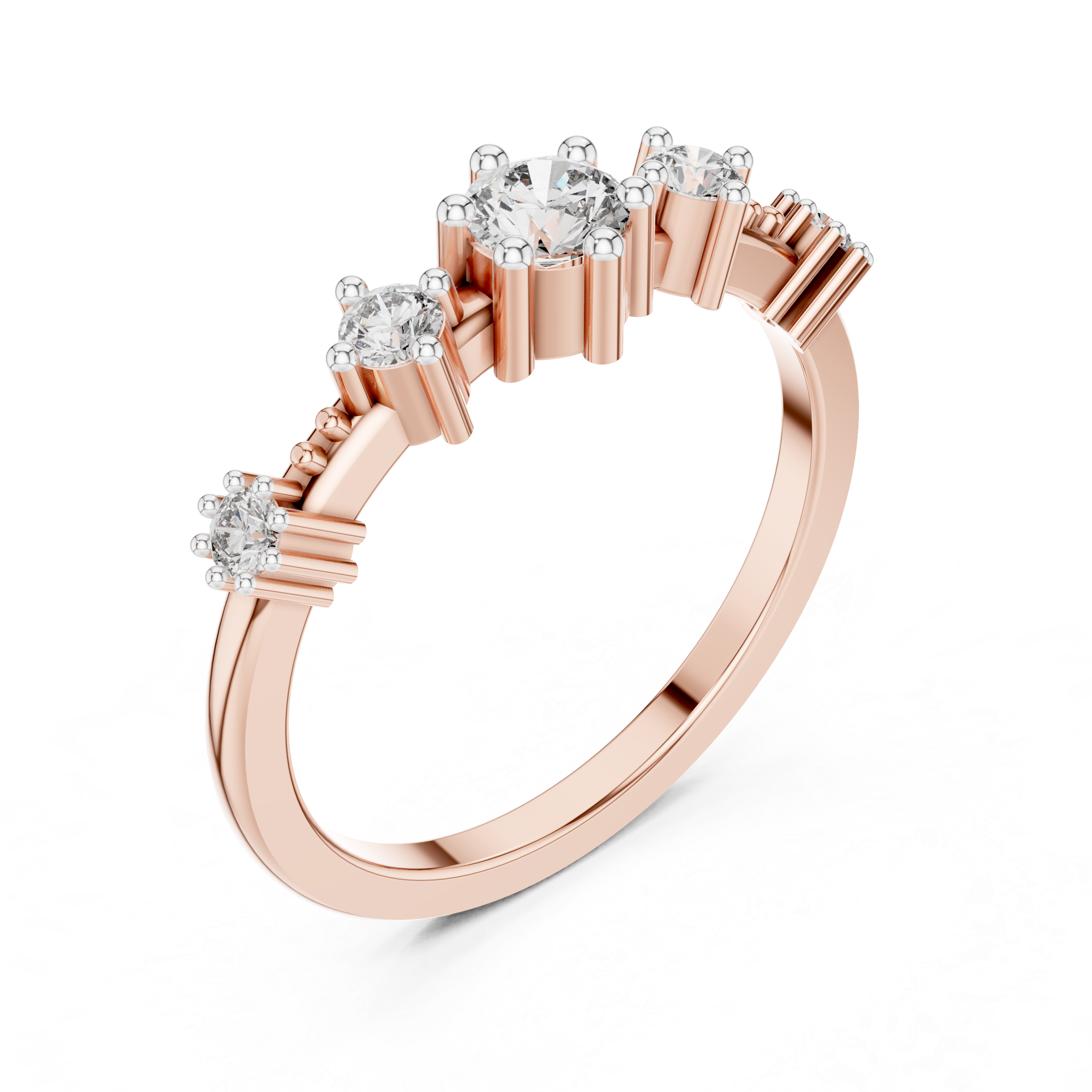 Diamond Shared Prong Ring - (Prong Set Wedding Band)