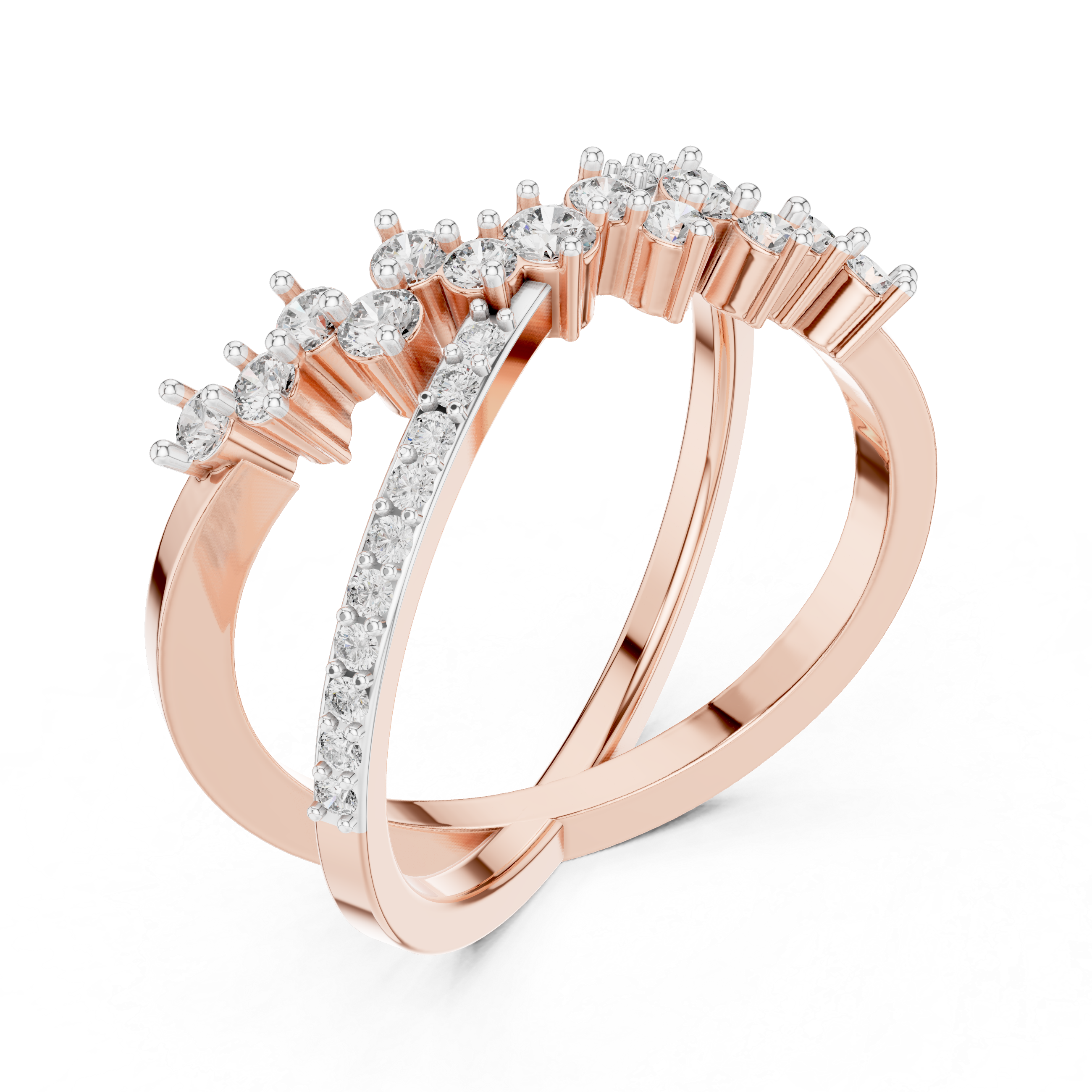 Criss-Cross Asymmetric Wave Ring | X-Band Stacking Ring