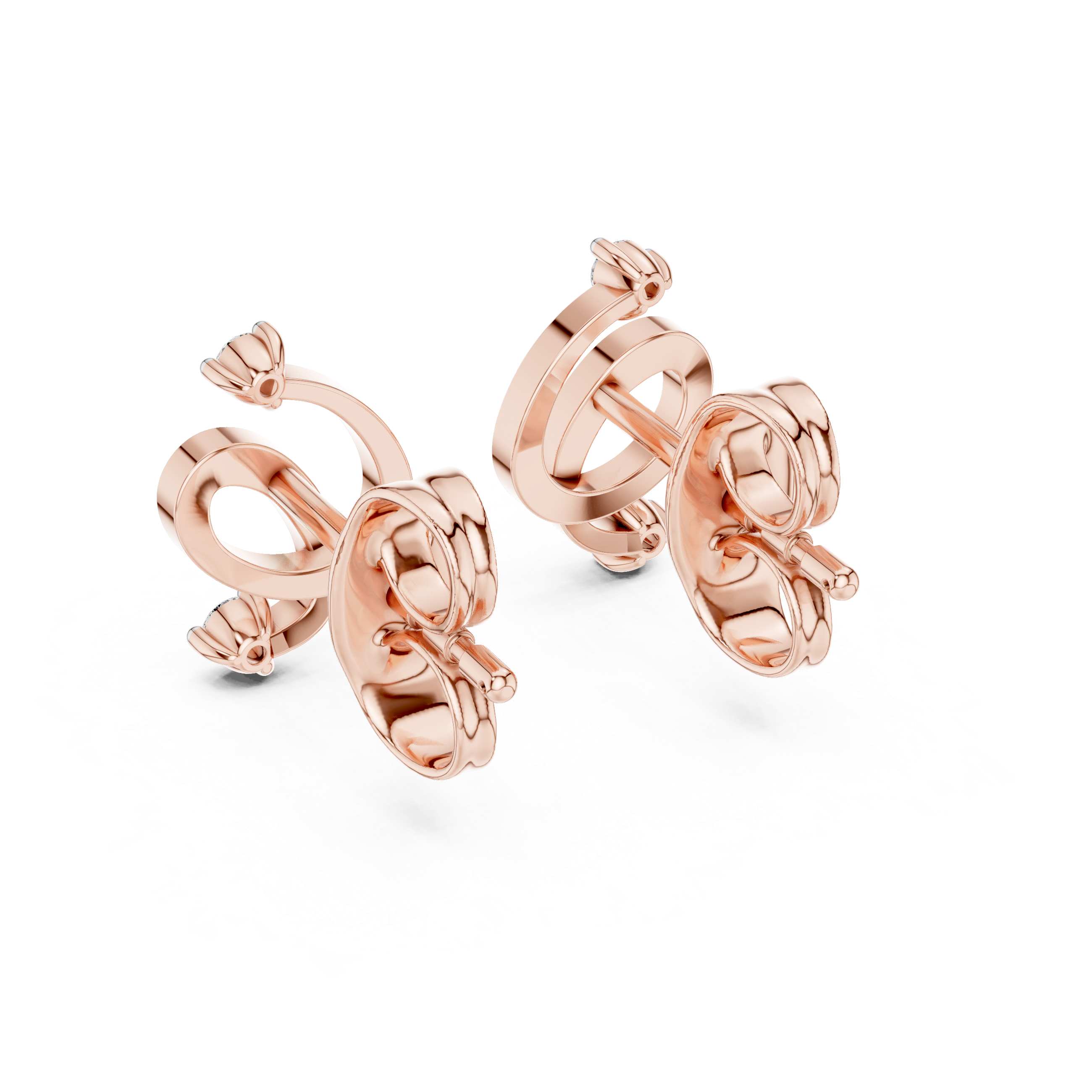 Elegant Spiral Ribbon Stud Earrings
