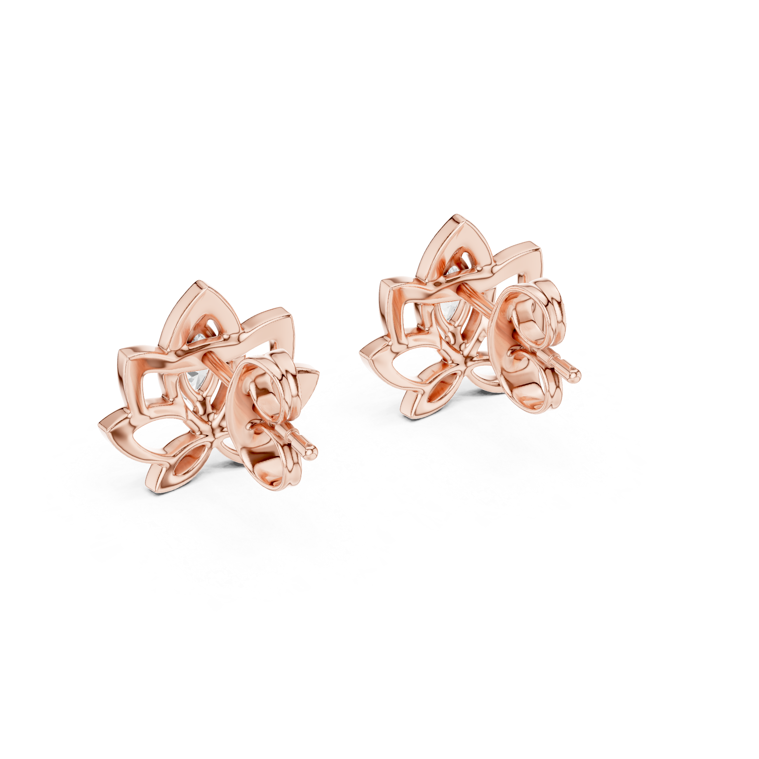 Elegant Lotus Marquise Stud Earrings