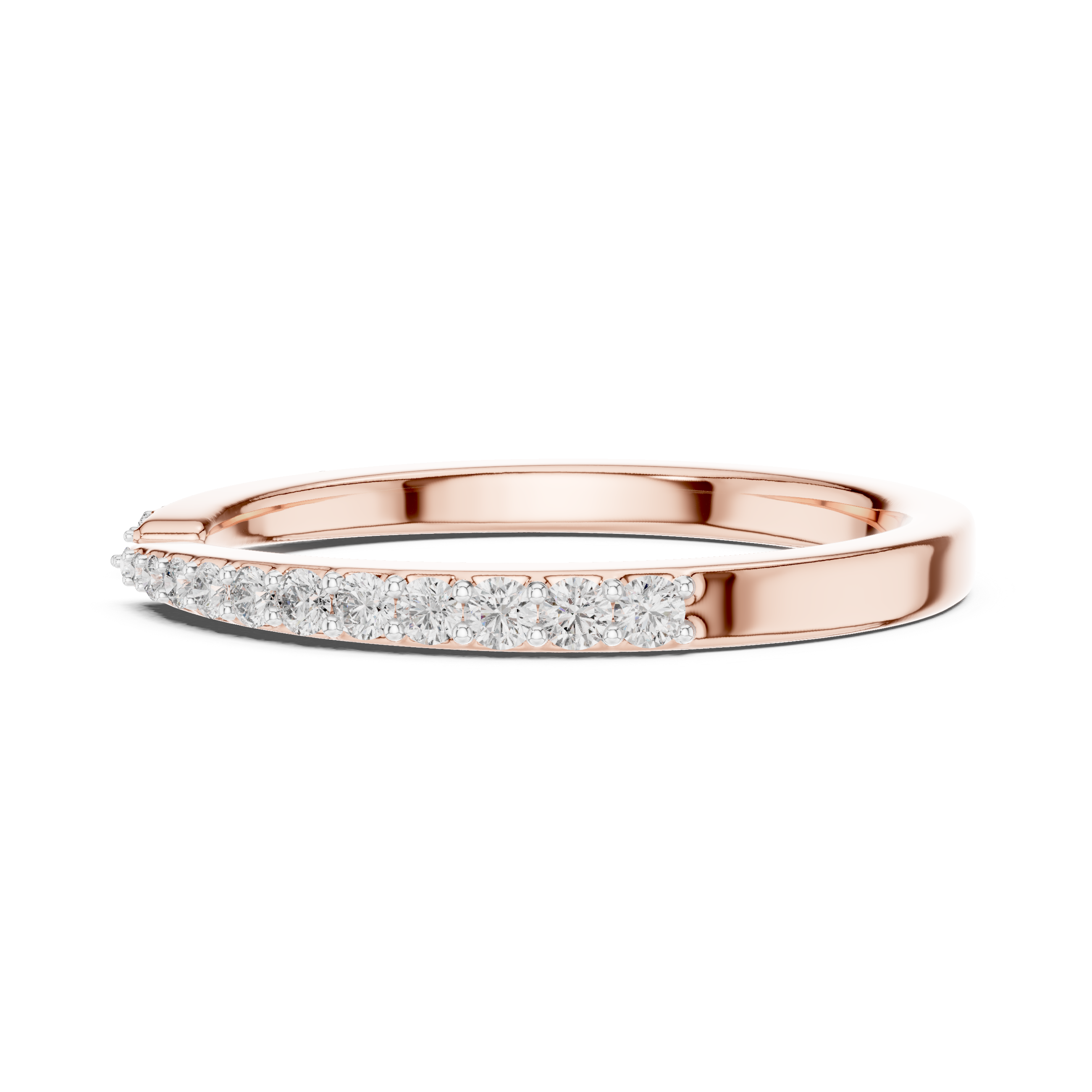 Floating Pave Split Stacking Ring - Open Cuff Diamond