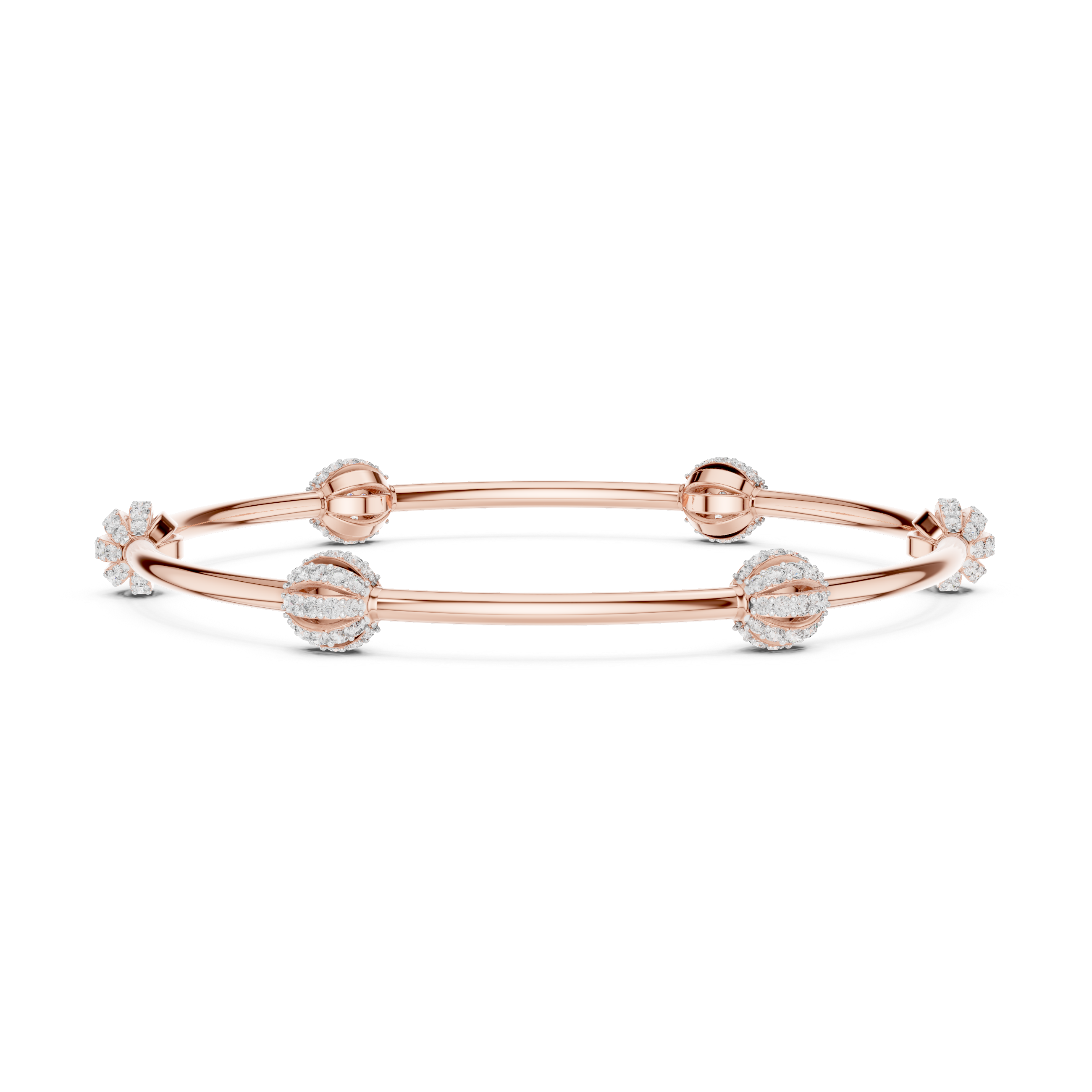 Celestial Orbit Diamond Station Bangle Bracelet