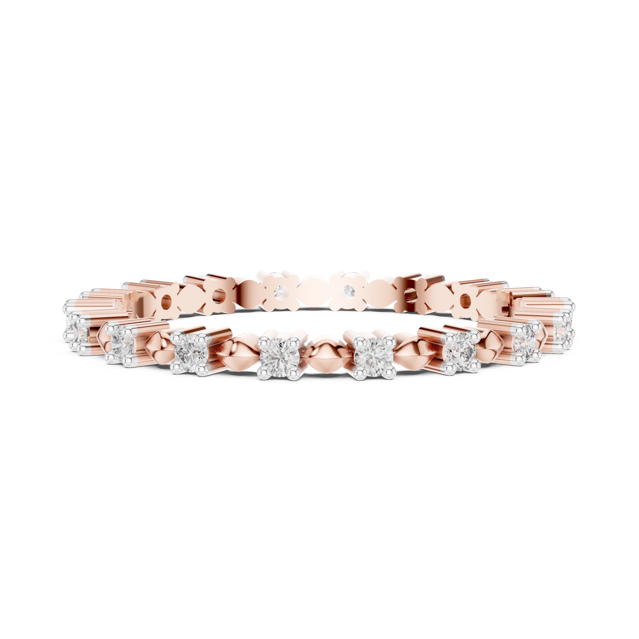 Alternating Marquis Bead & Collet Eternity Band
