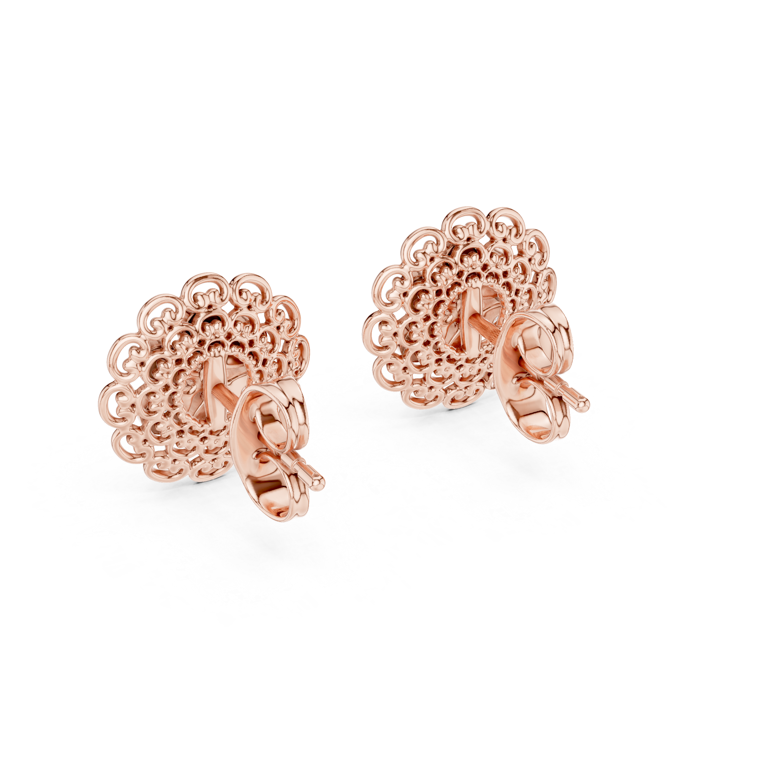 Vintage Filigree Mandala Stud Earrings