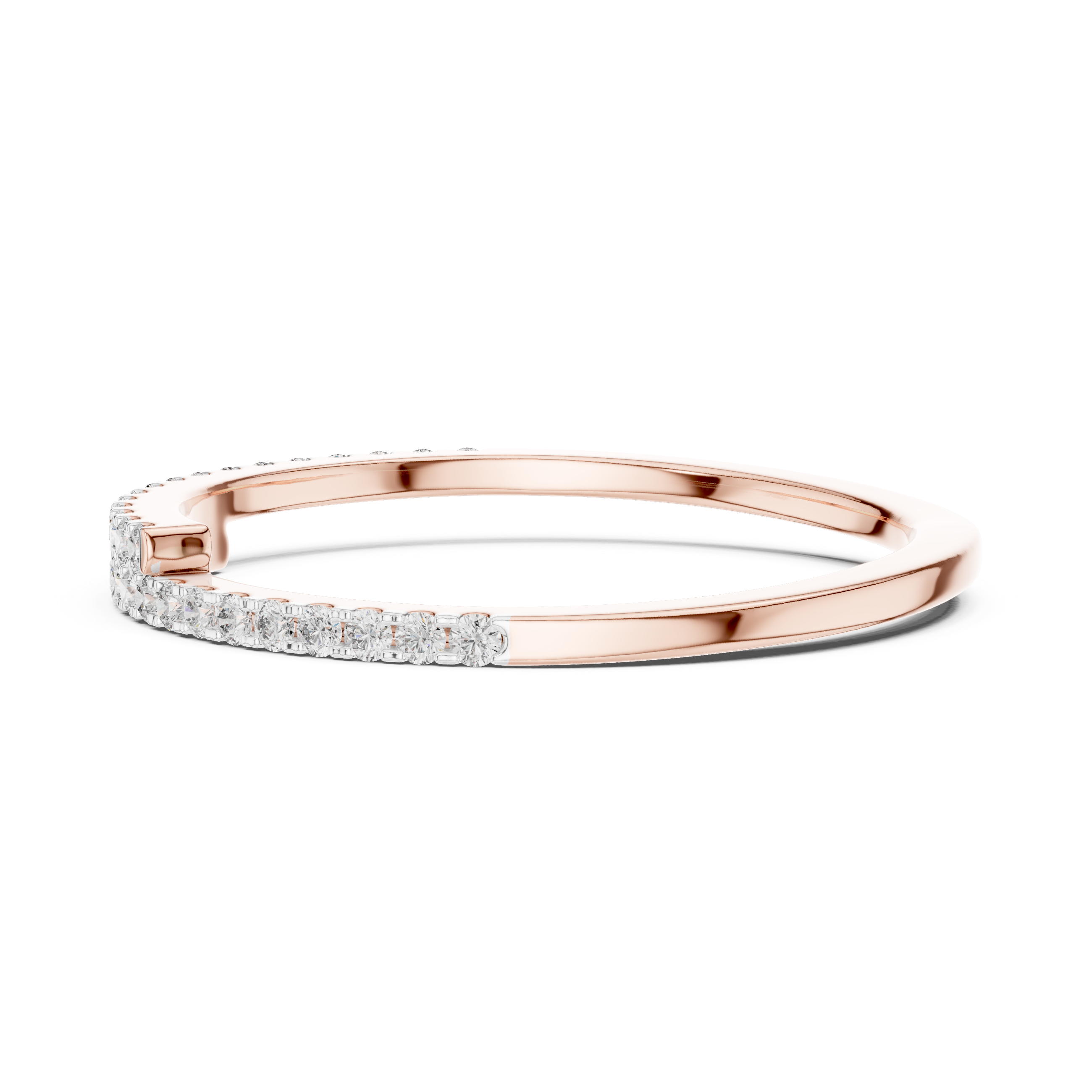 Dual-Row Floating Diamond Bypass Band Ring