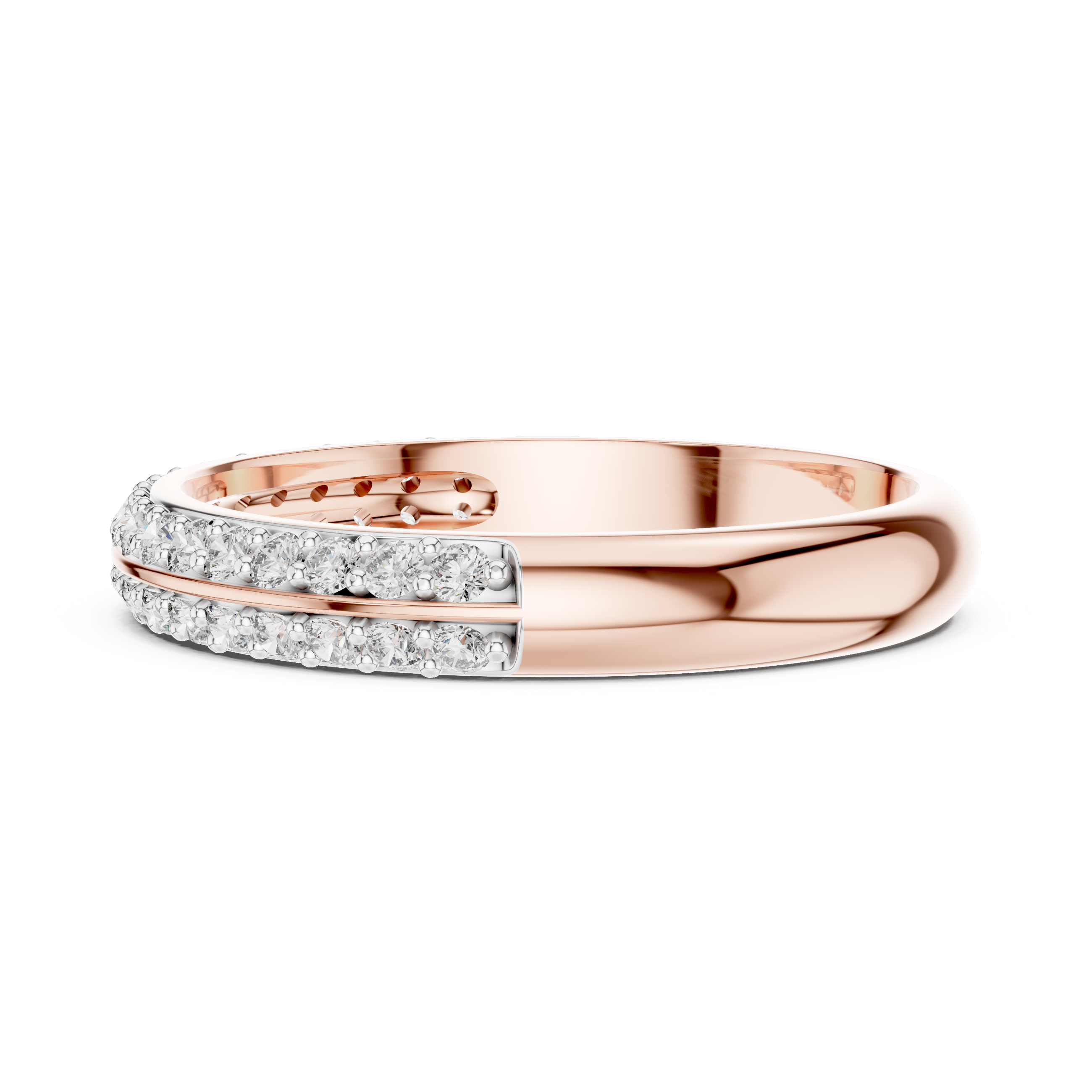 Double Row Diamond Eternity Band | Micropavé Wedding Ring