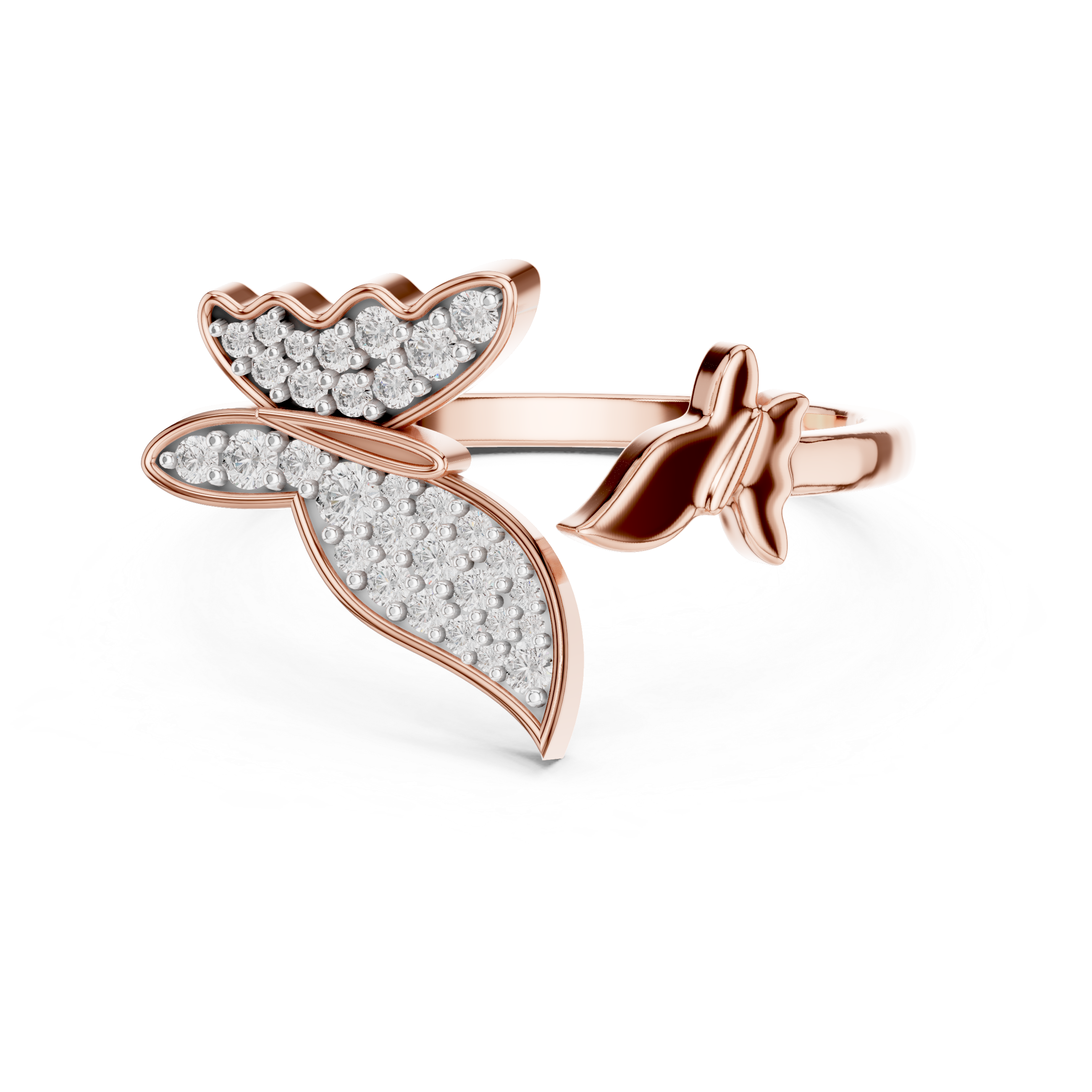 Dual Butterfly Bypass Ring | Toi et Moi Flutter Ring