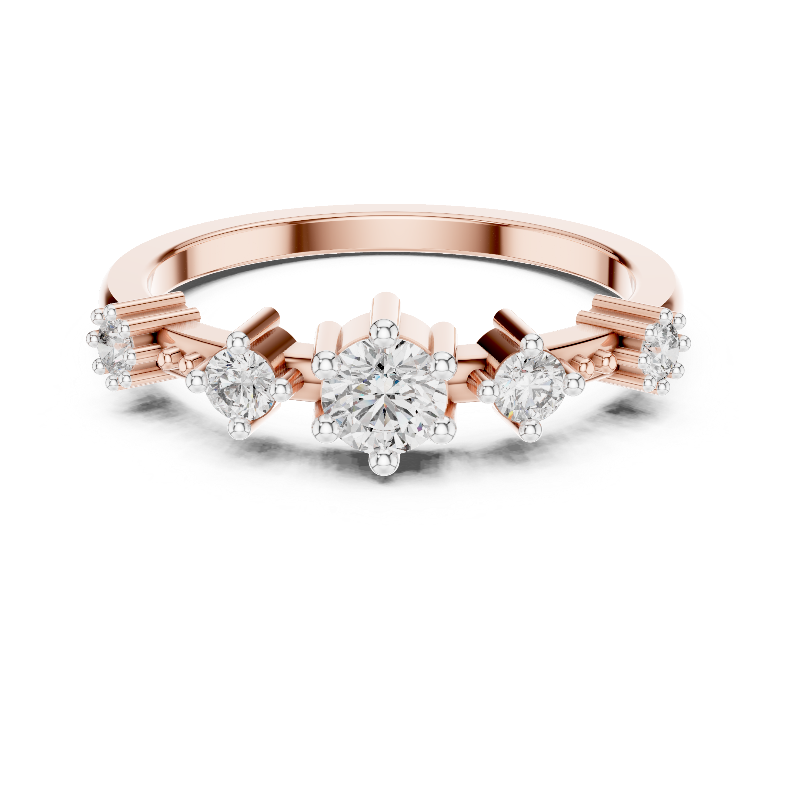 Diamond Shared Prong Ring - (Prong Set Wedding Band)