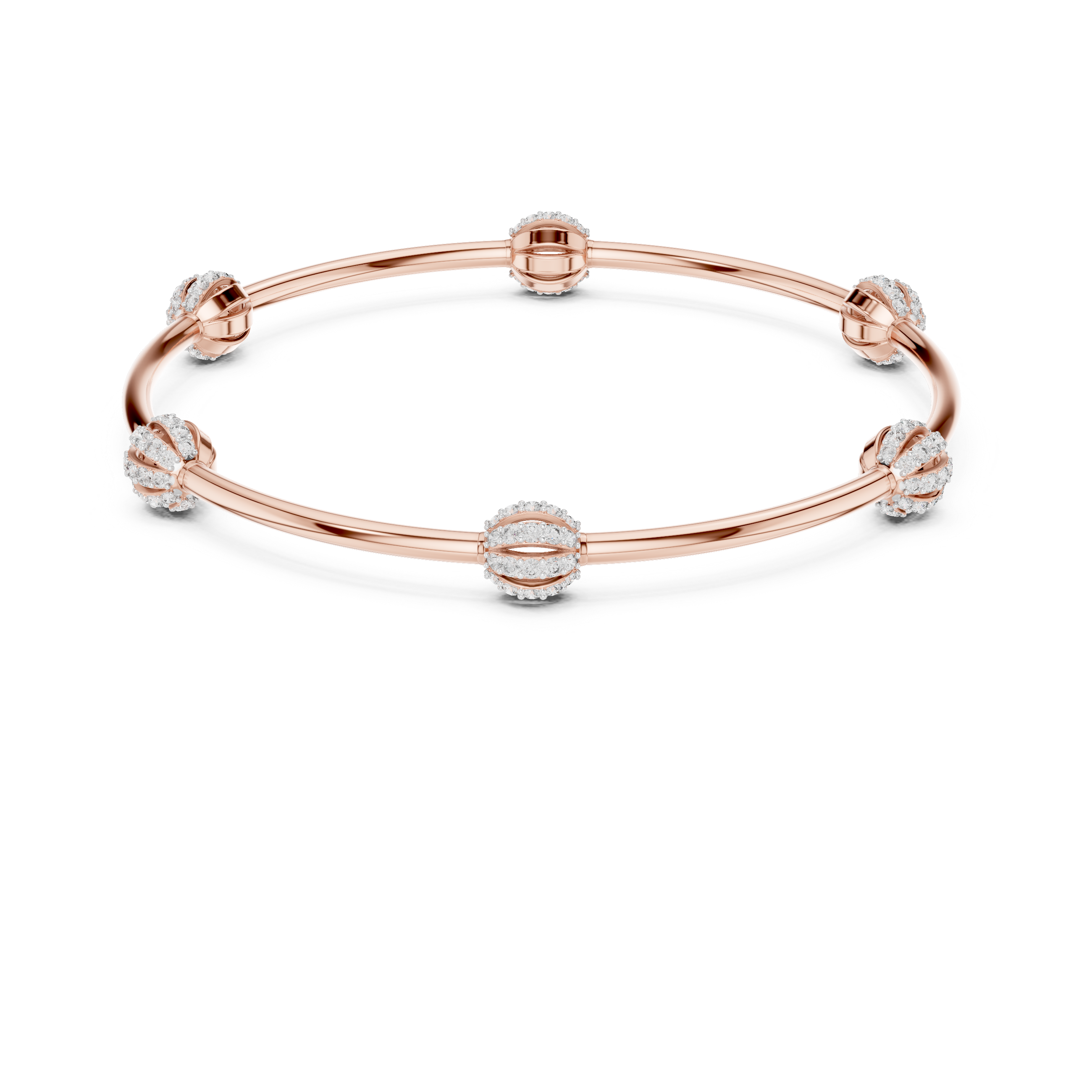 Celestial Orbit Diamond Station Bangle Bracelet
