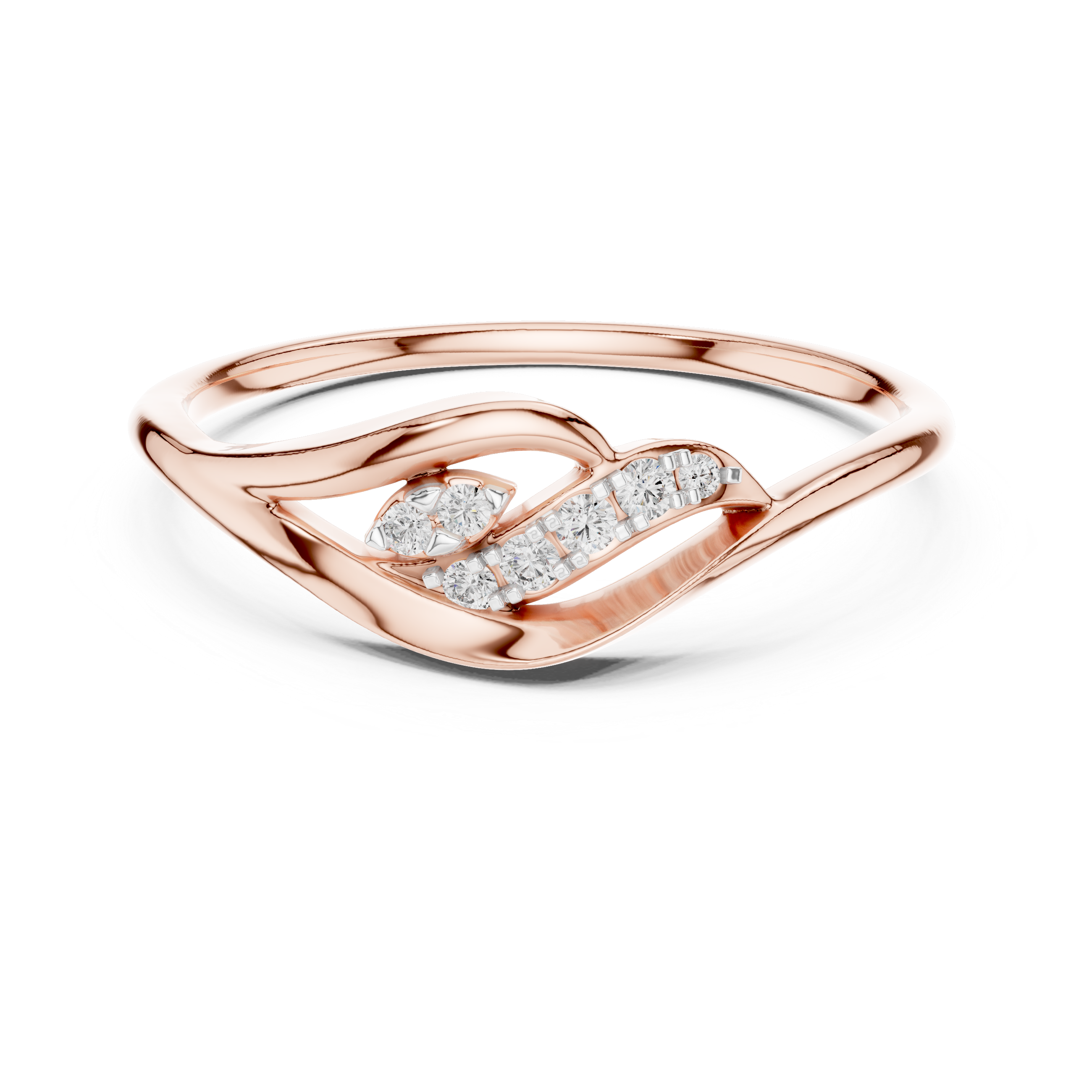 Twisted Wave Contour - Toi et Moi Inspired Curved Wave Ring