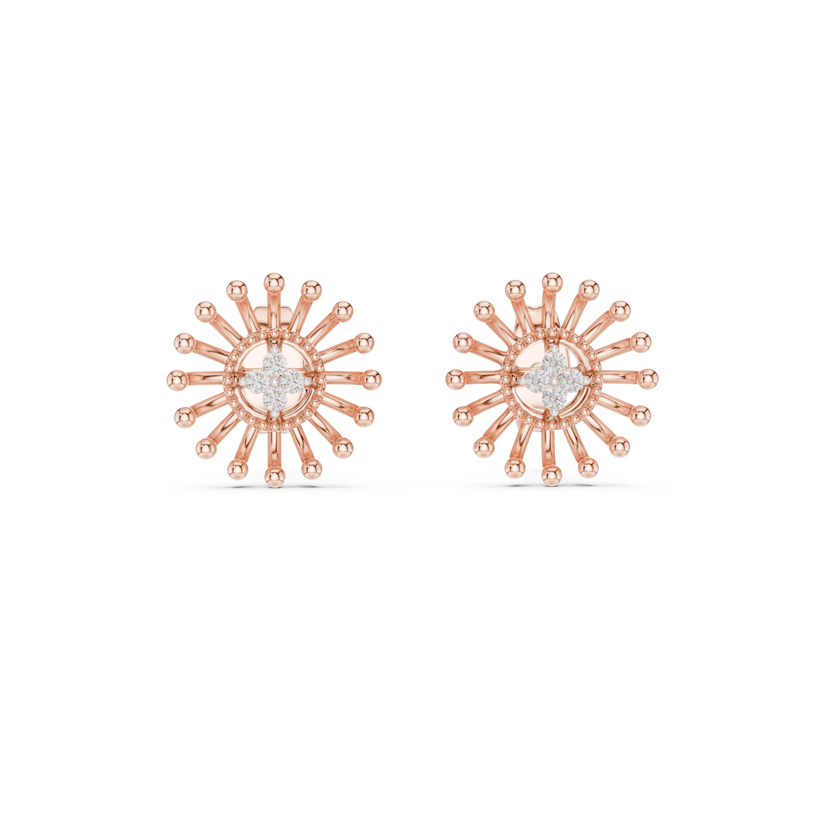 Celestial Sunburst Fireworks Stud Earrings