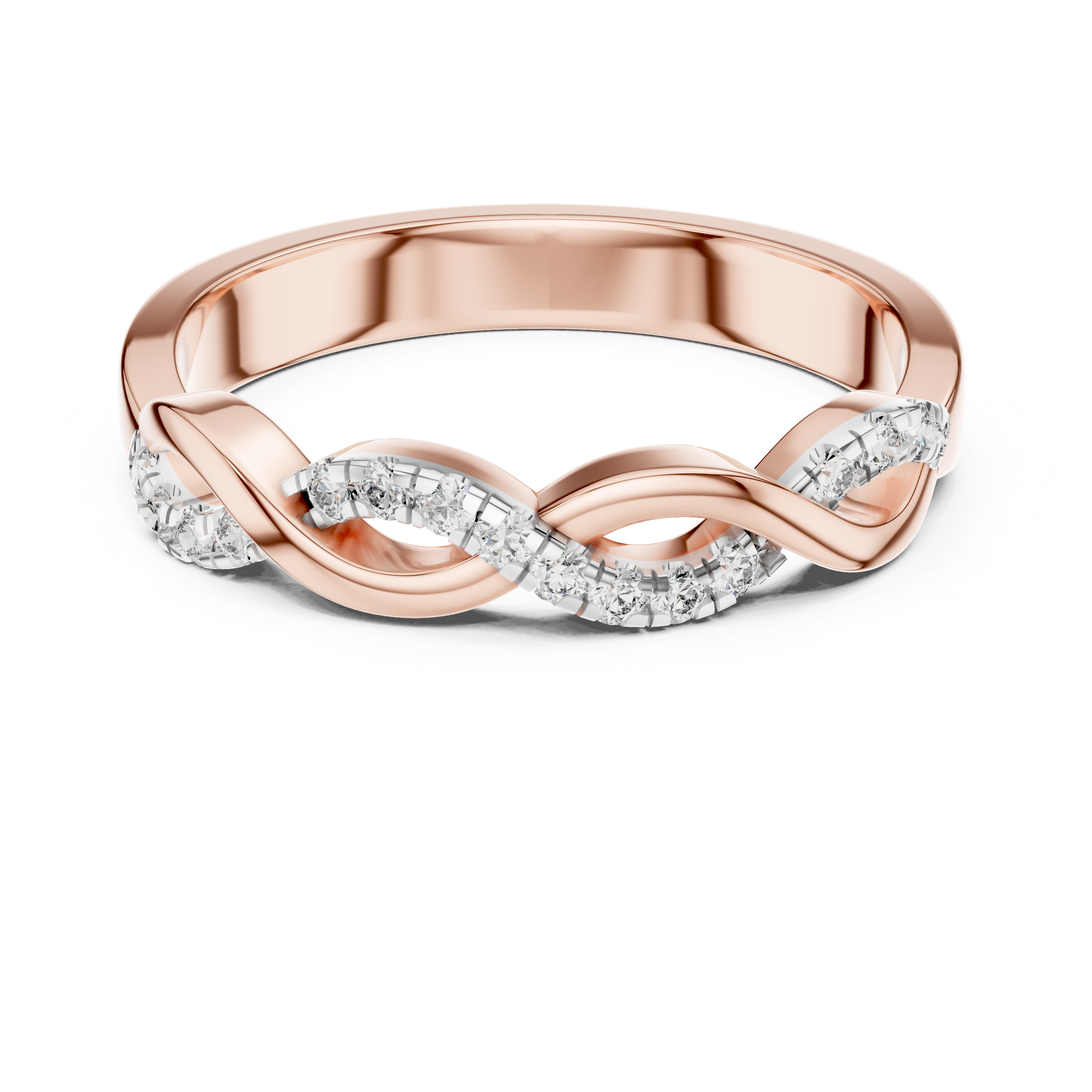 Infinity Twist Band Ring - Diamond