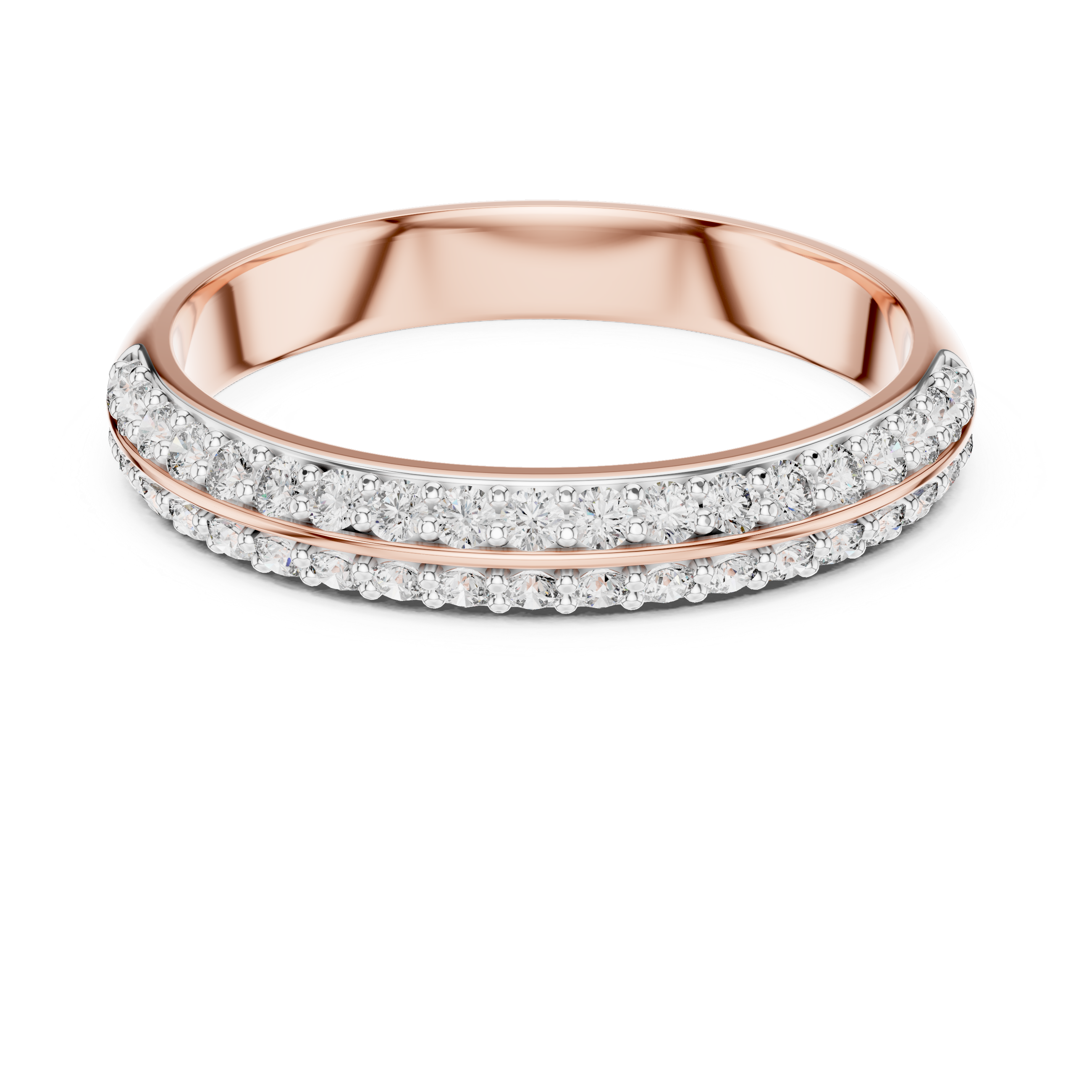 Double Row Diamond Eternity Band | Micropavé Wedding Ring