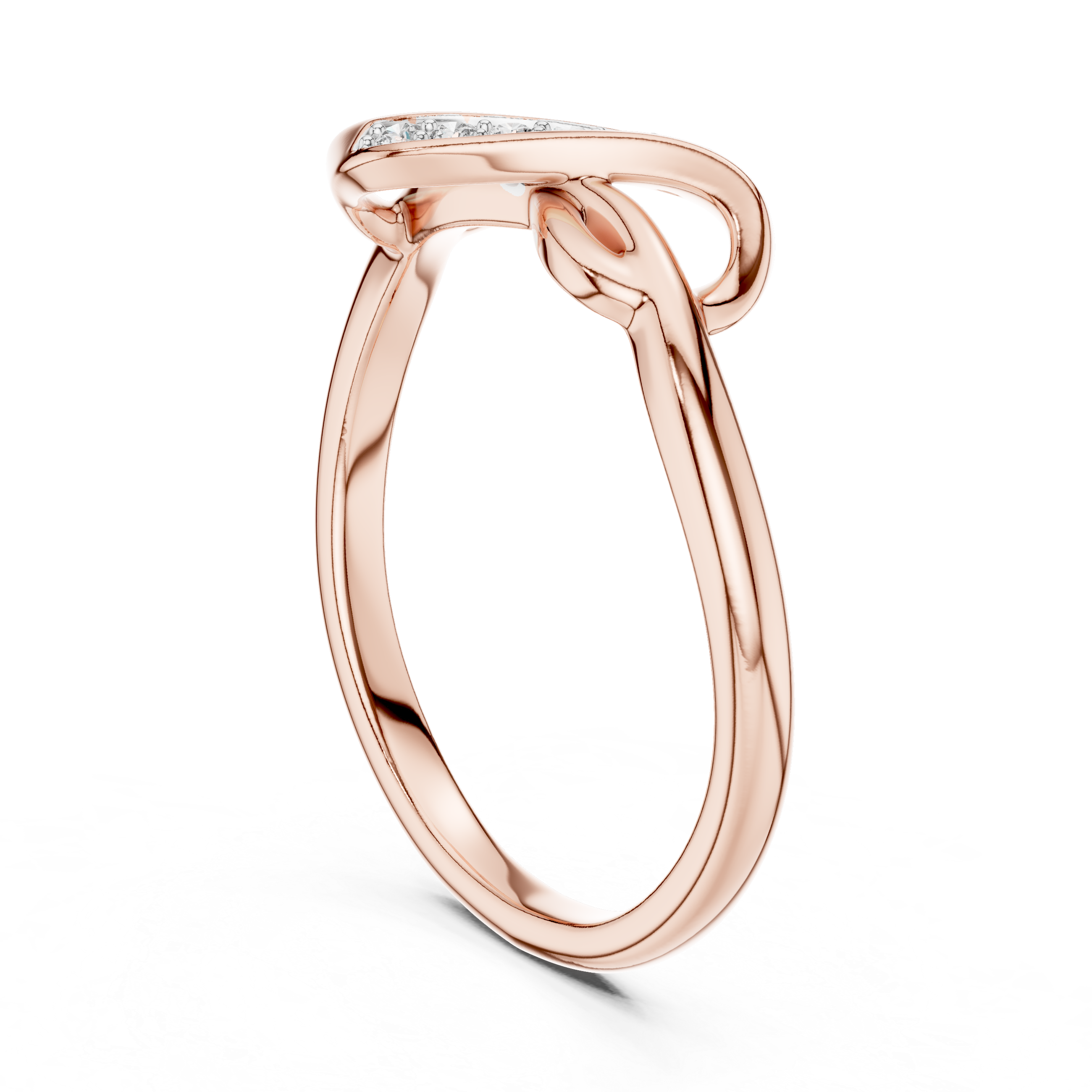 Infinity Twist Ribbon Ring | Elegant Pave Band