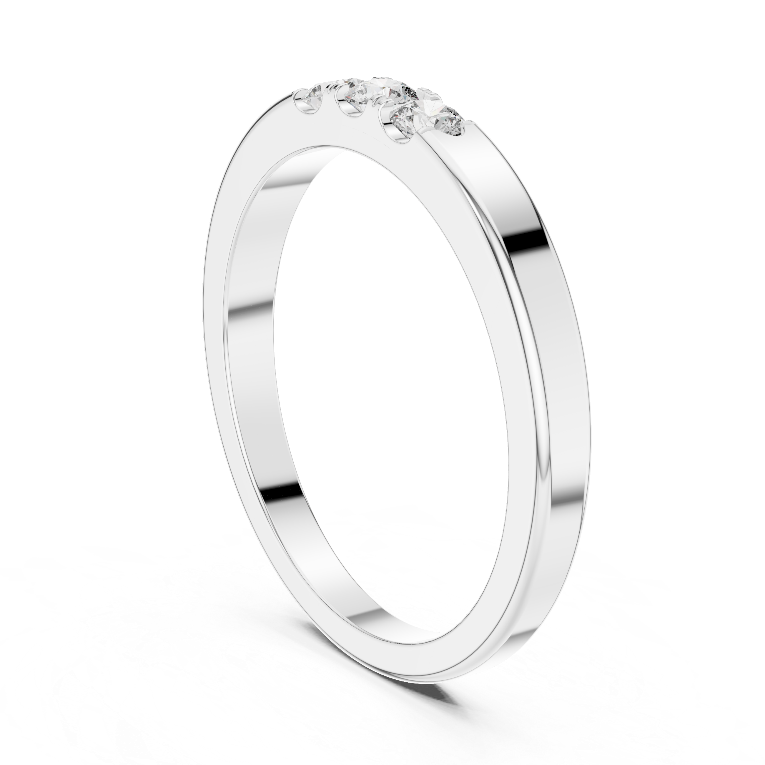 Trilogy Shared-Prong Ring - Three-Stone Diamond Band