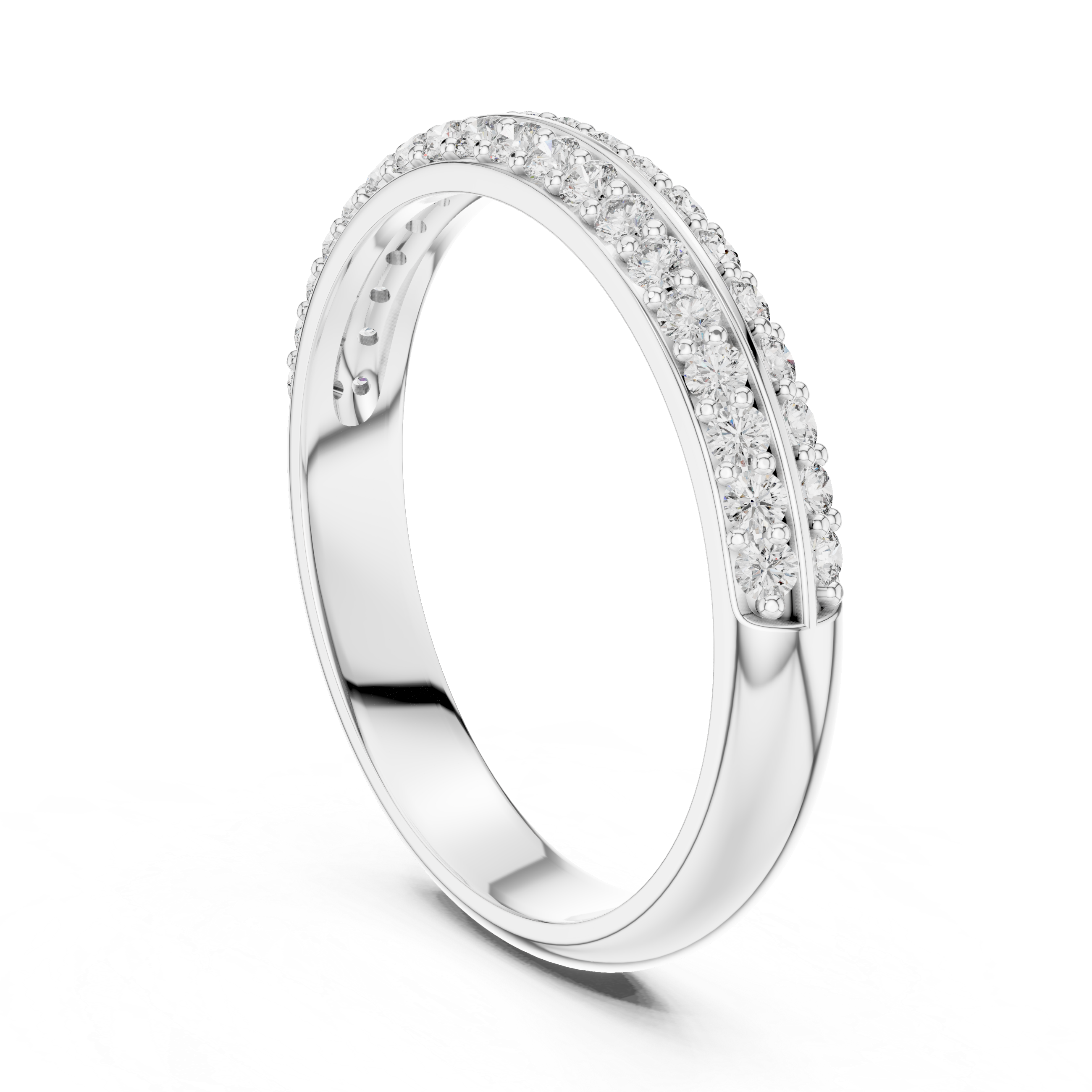 Double Row Diamond Eternity Band | Micropavé Wedding Ring