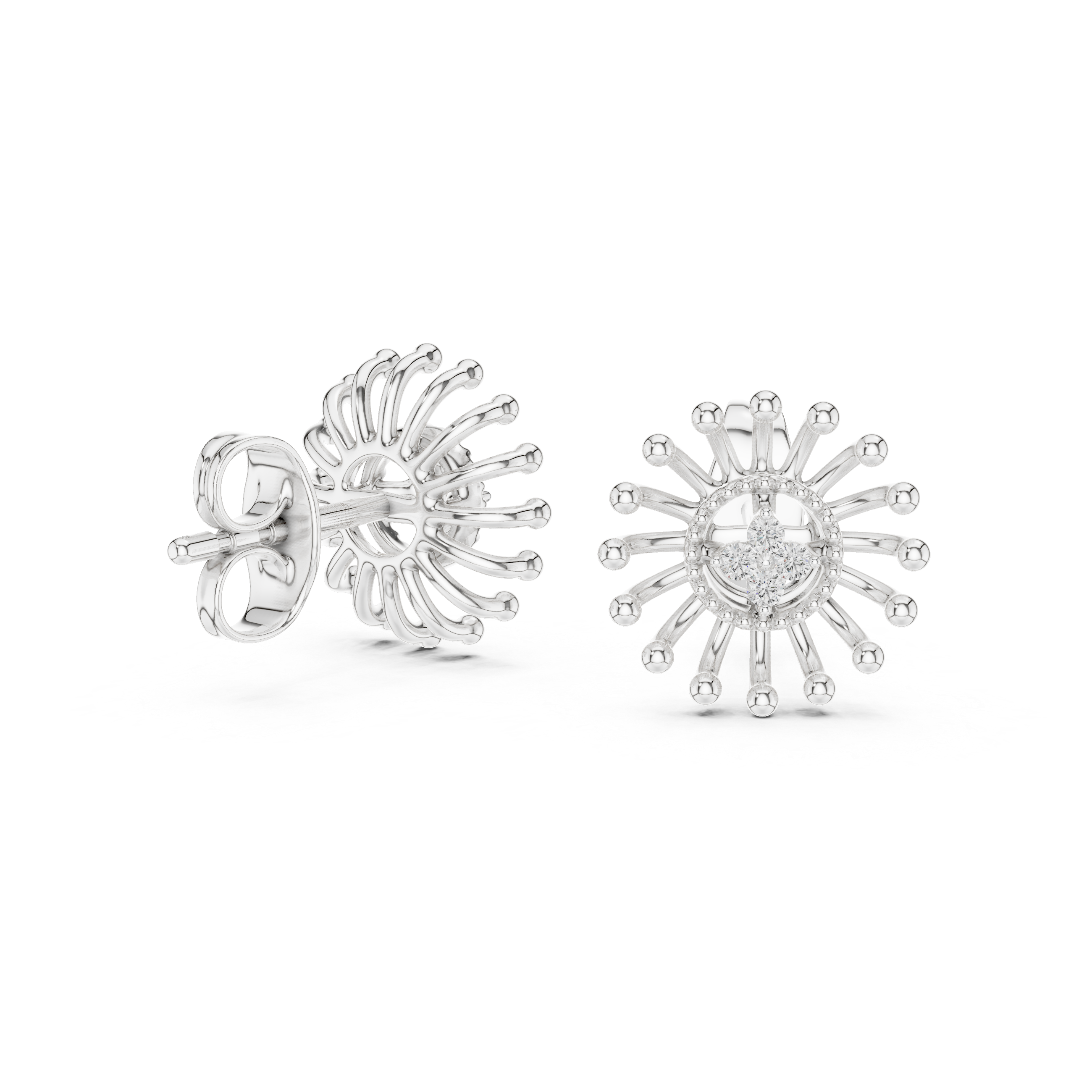 Celestial Sunburst Fireworks Stud Earrings