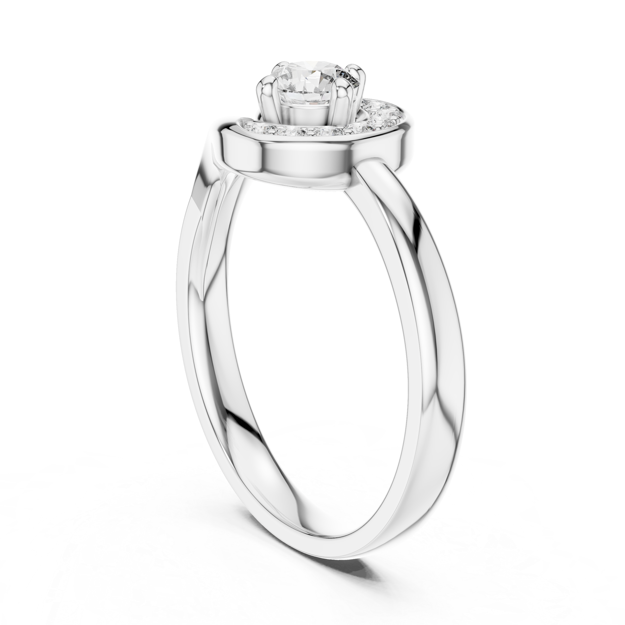 Aura Spiral Bypass Round Cut Diamond Ring