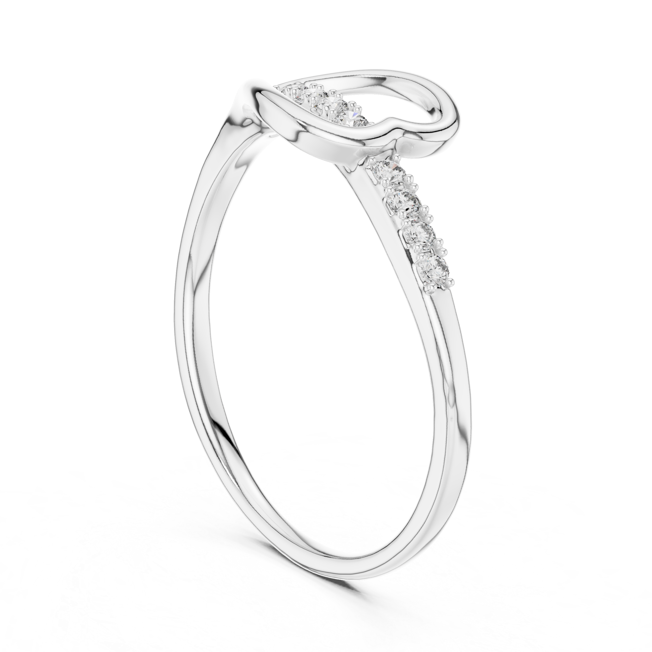 Open Heart Contour Ring