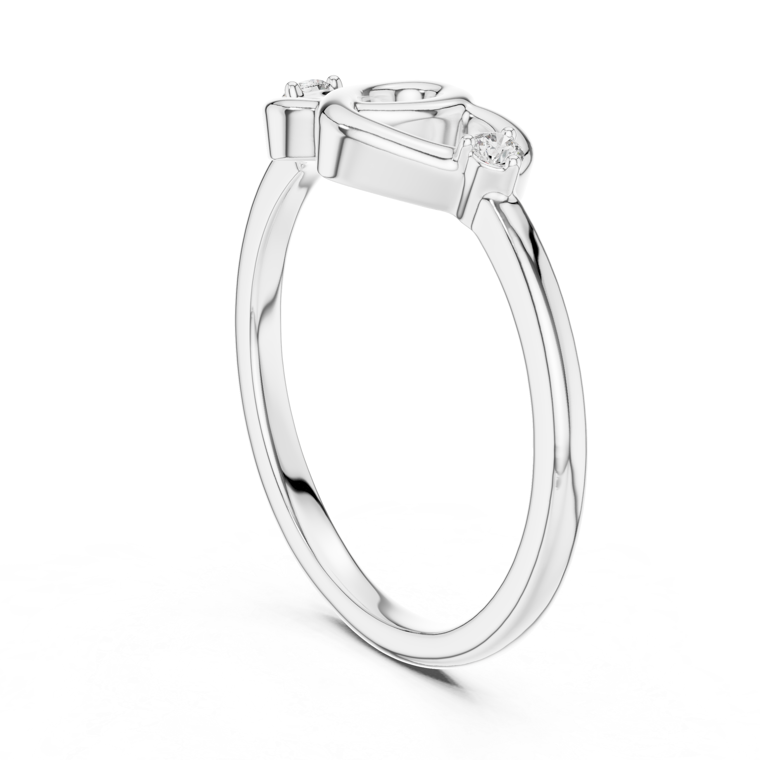 Interlocking Twin Heart Diamond Ring
