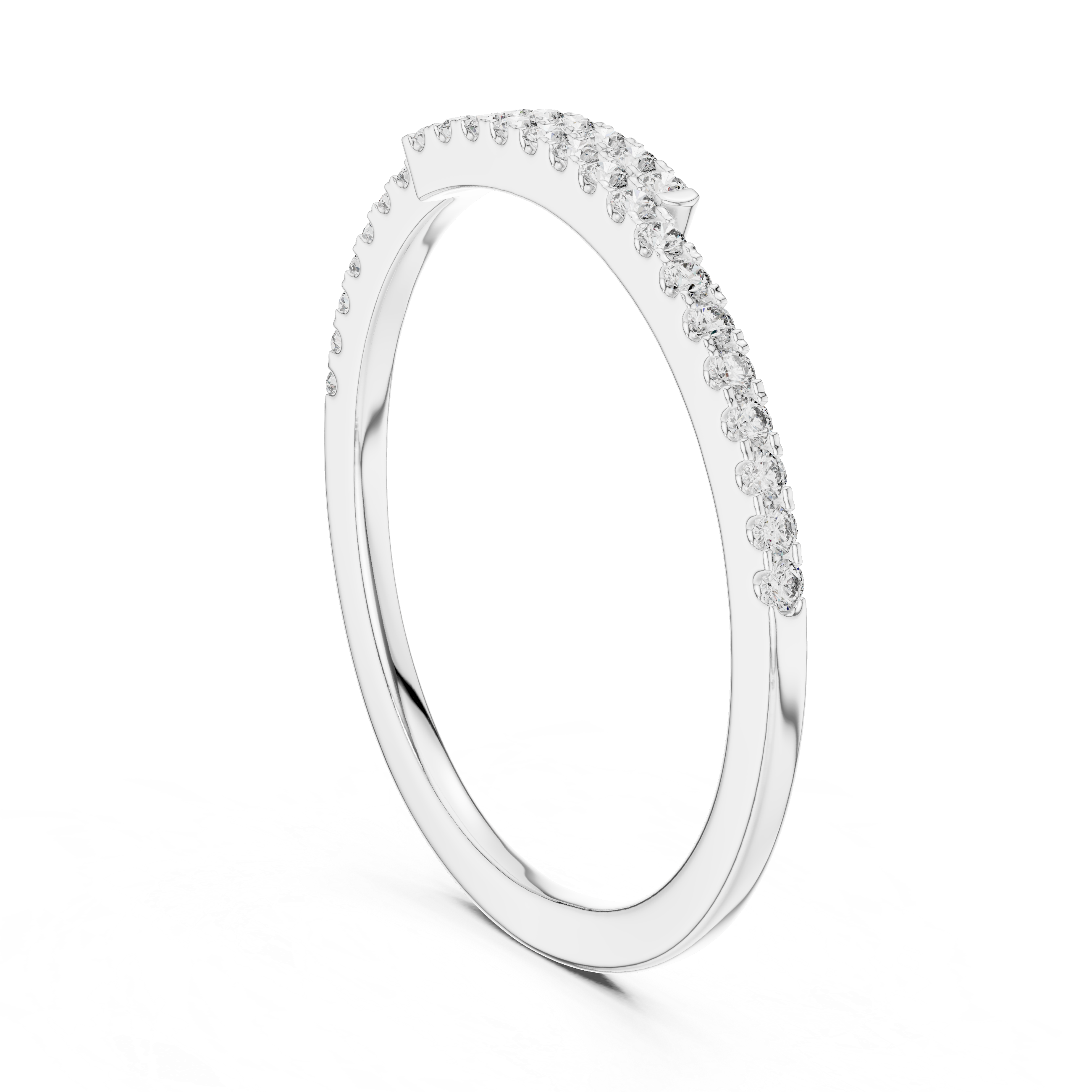 Dual-Row Floating Diamond Bypass Band Ring