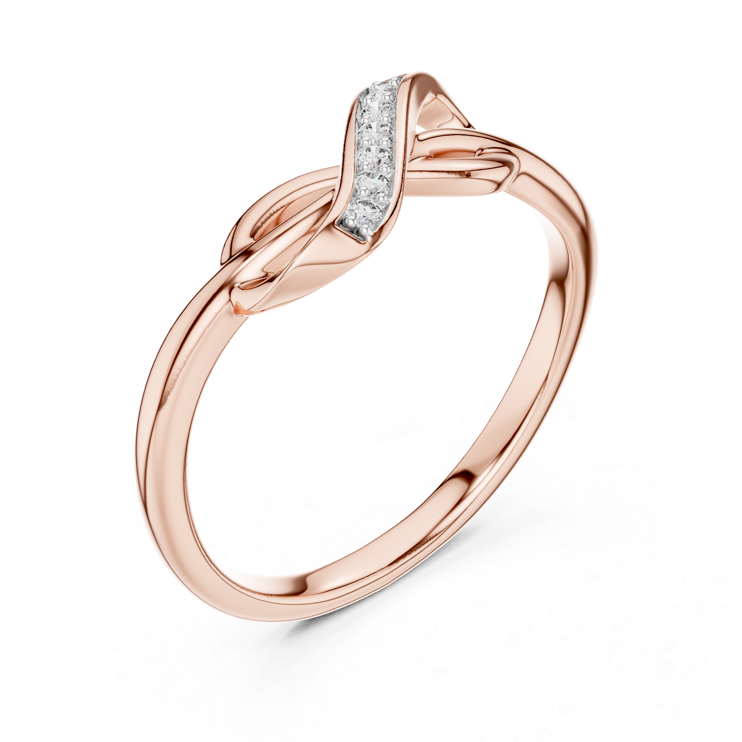 Infinity Twist Ribbon Ring | Elegant Pave Band