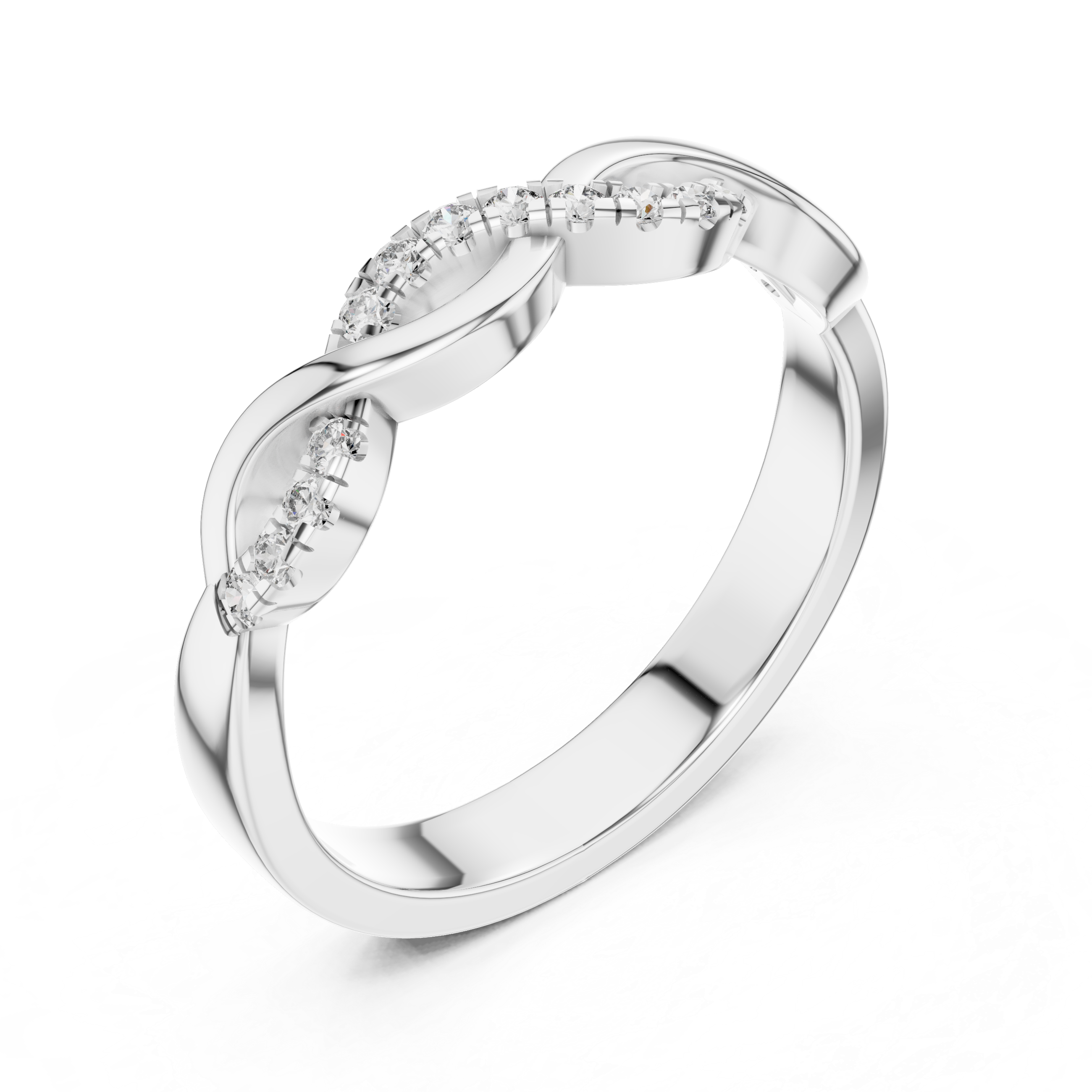 Infinity Twist Band Ring - Diamond