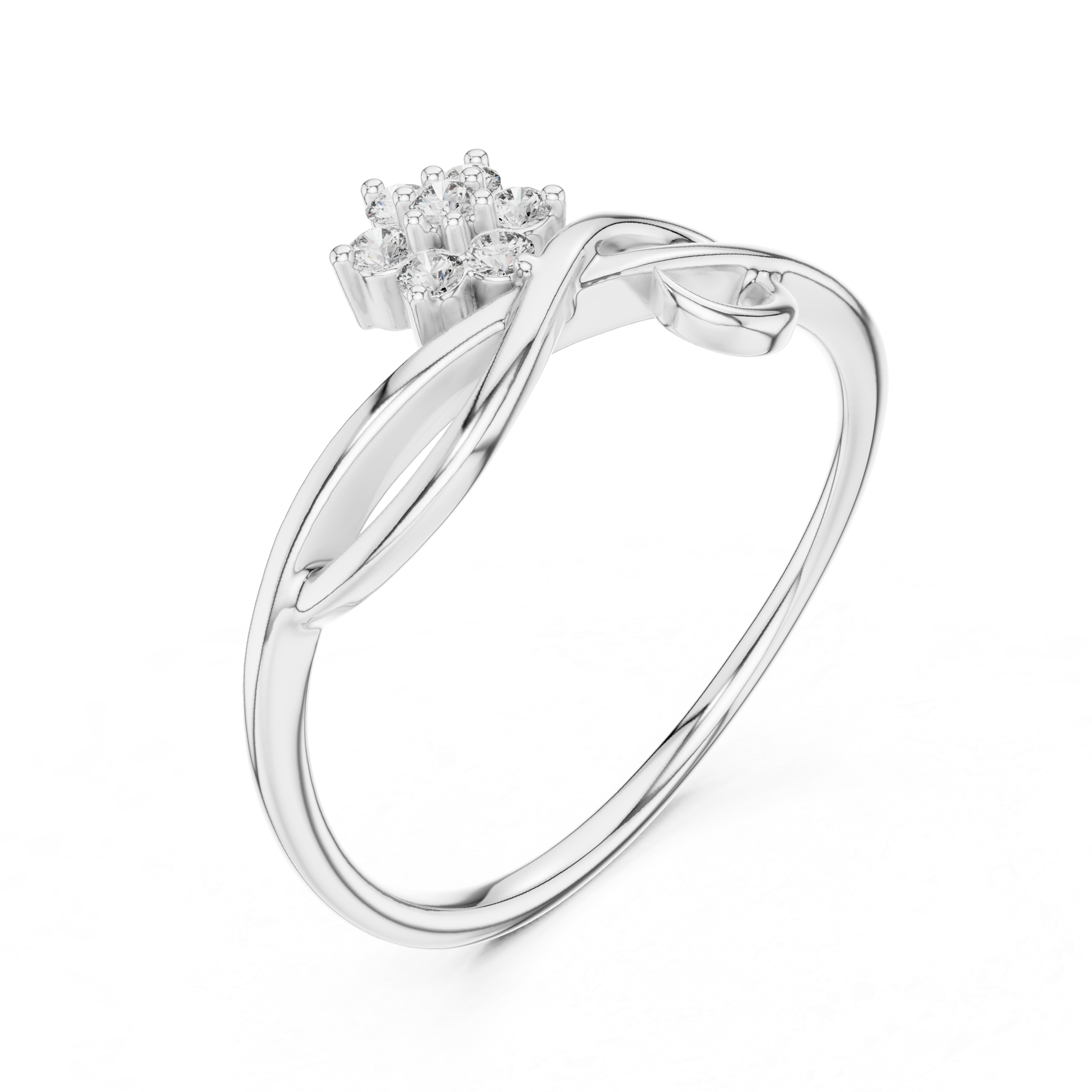 Flower Cluster Infinity Bypass Ring