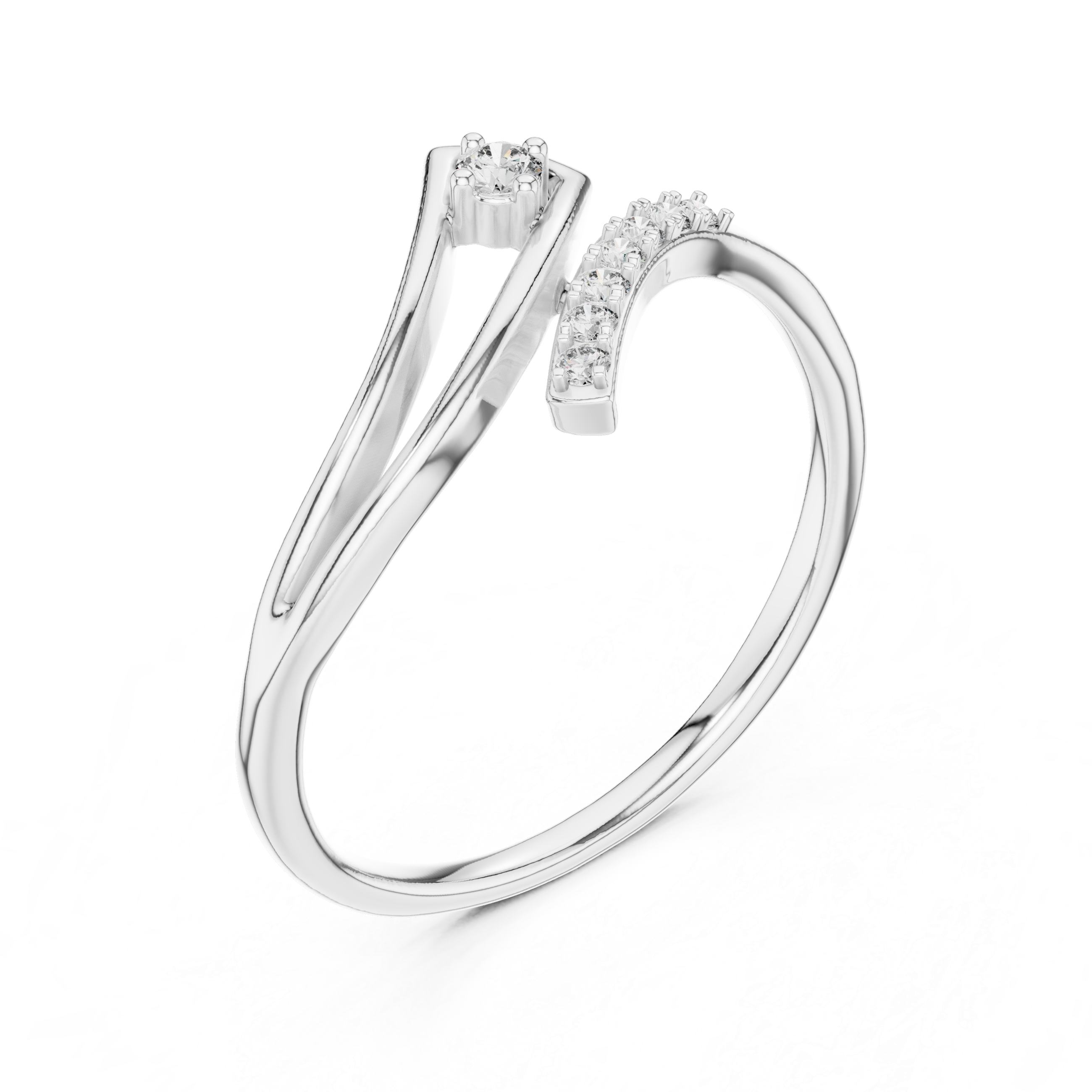 Crux Asymmetrical Bypass Diamond Ring