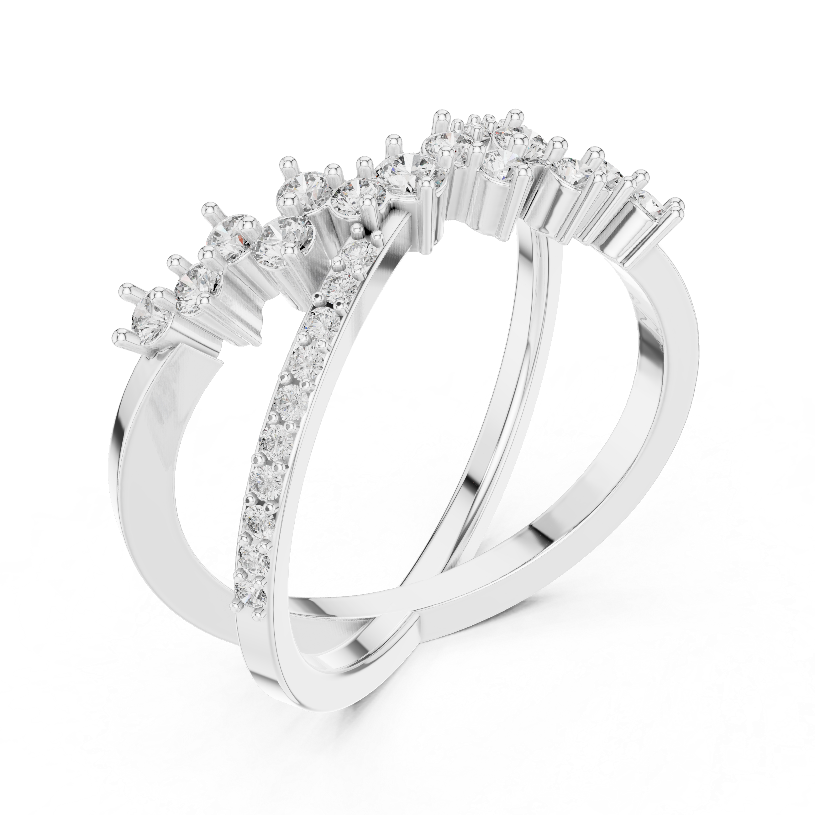 Criss-Cross Asymmetric Wave Ring | X-Band Stacking Ring