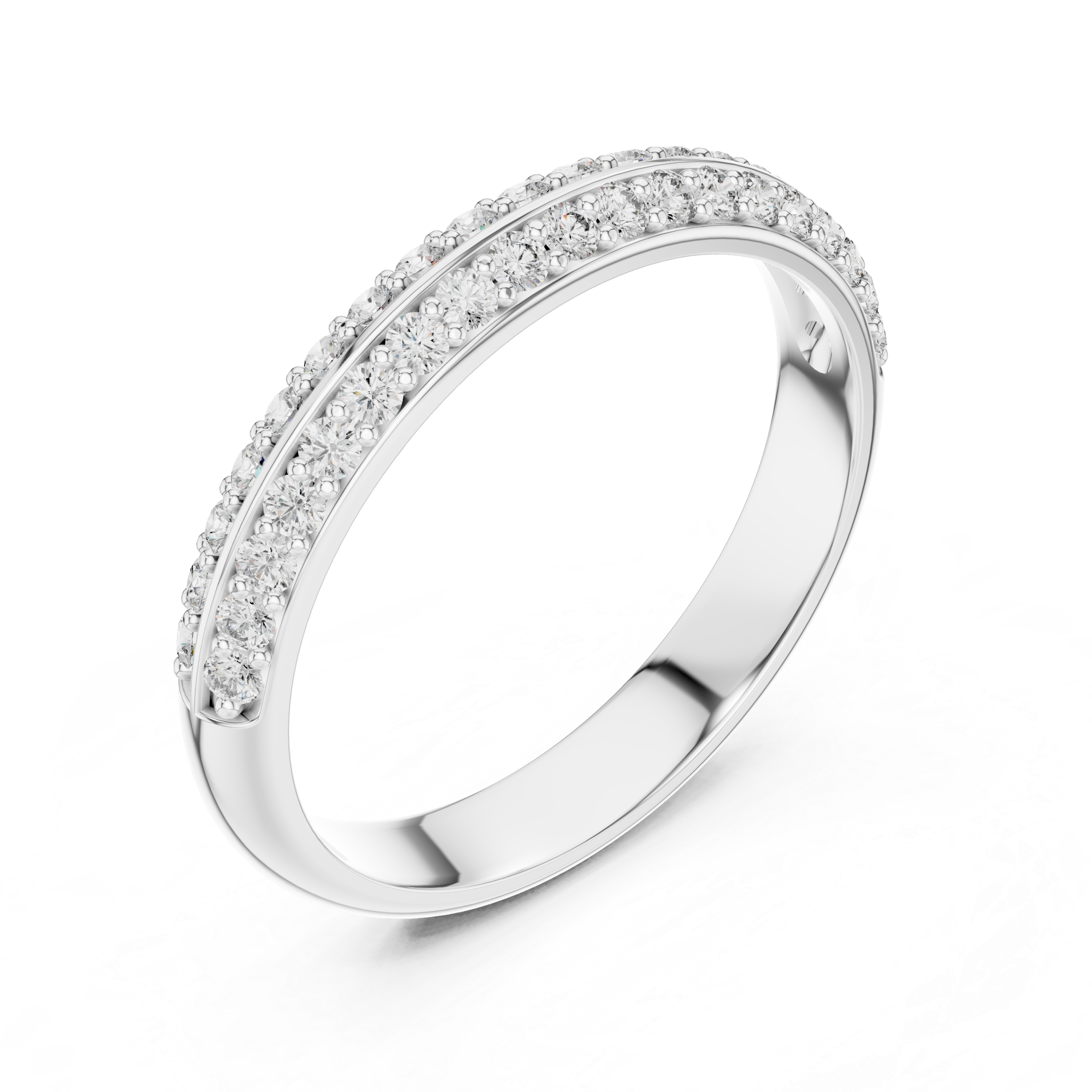 Double Row Diamond Eternity Band | Micropavé Wedding Ring