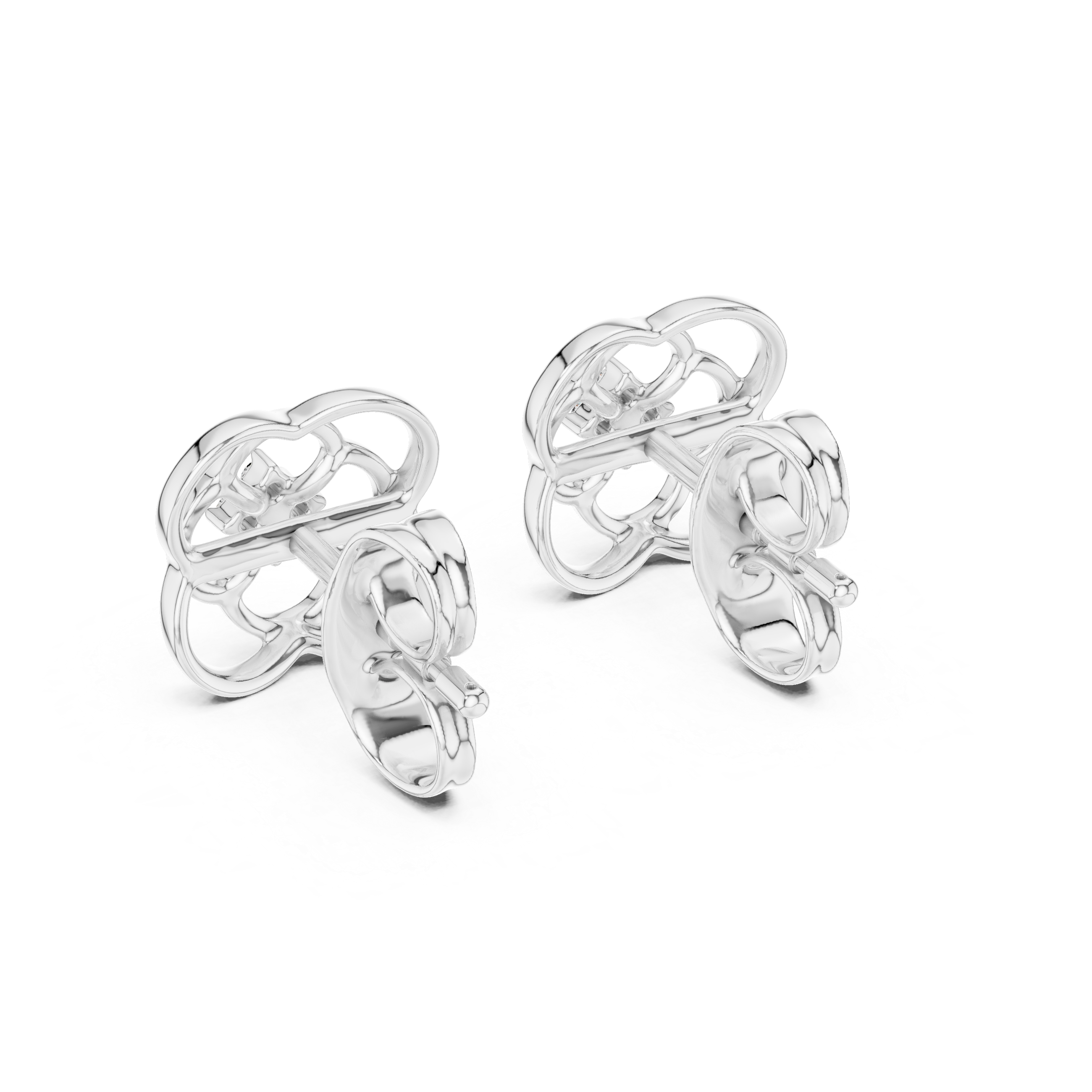 Floral Clover Stud Earrings