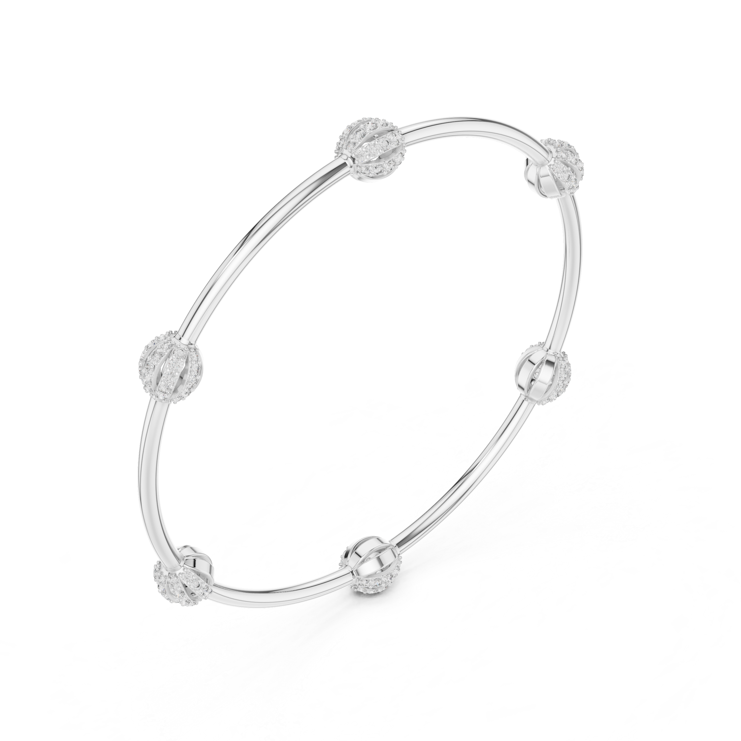 Celestial Orbit Diamond Station Bangle Bracelet