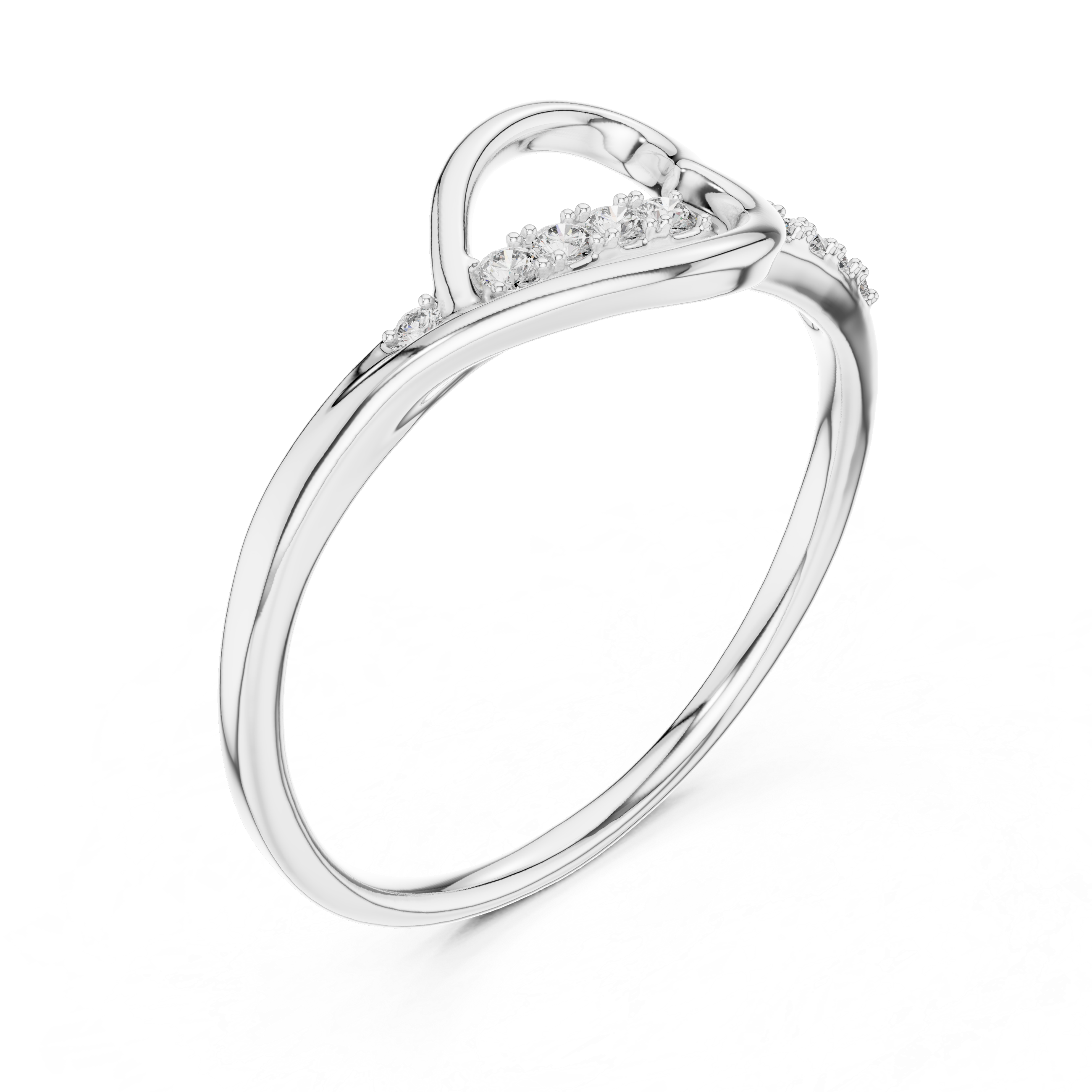 Open Heart Contour Ring
