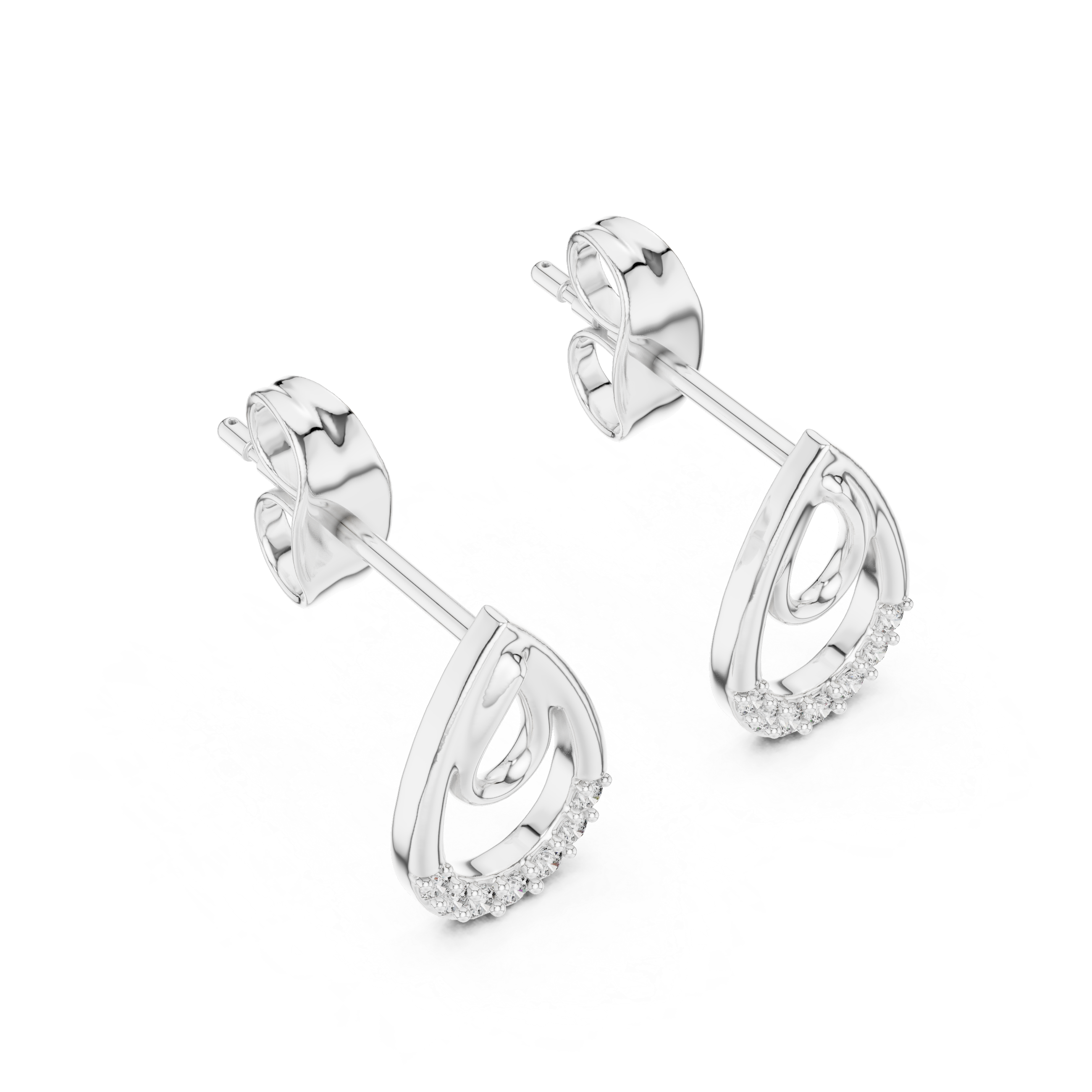 Open Teardrop Stud Earrings