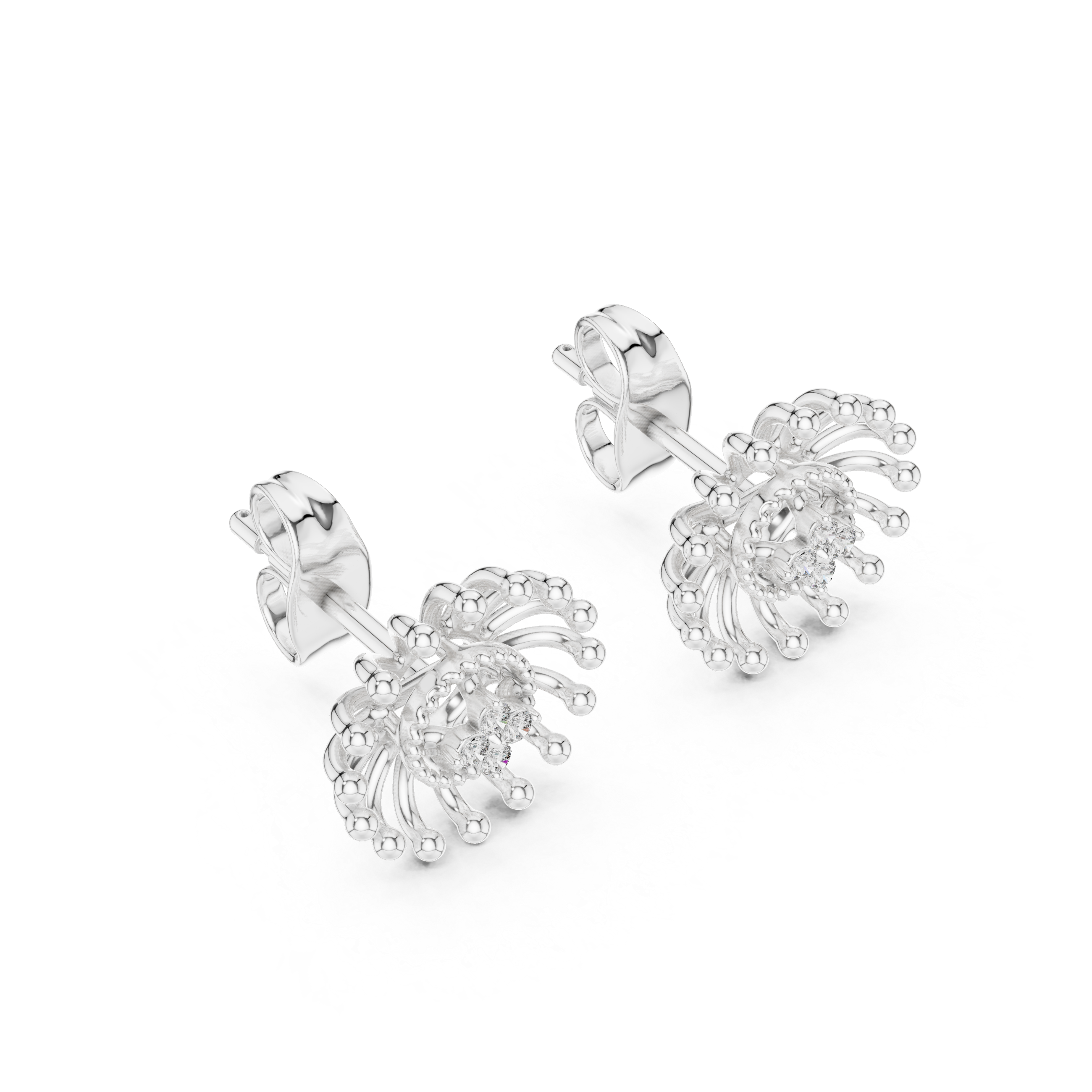 Celestial Sunburst Fireworks Stud Earrings