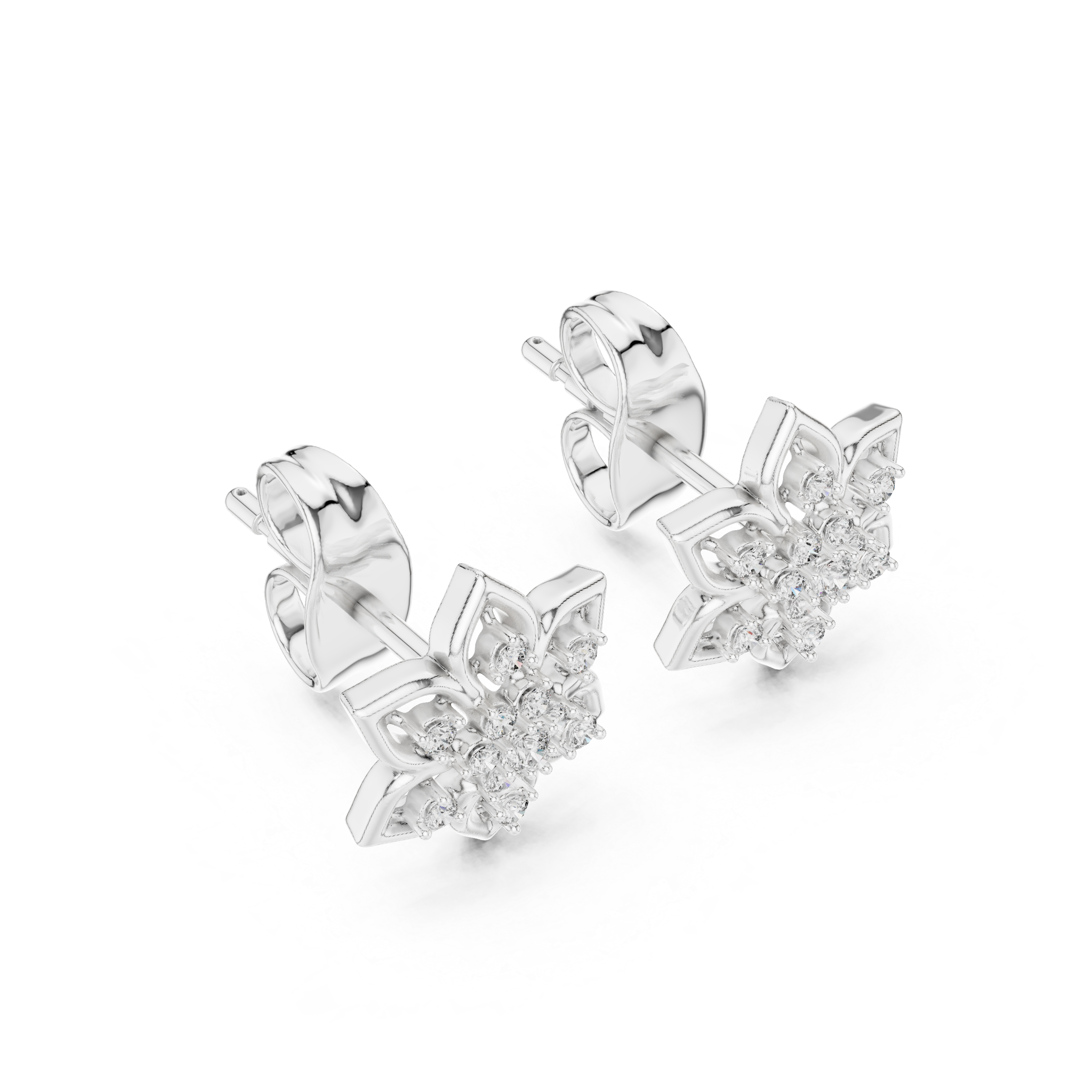 Bloom Eternal Lotus Diamond Stud Earrings