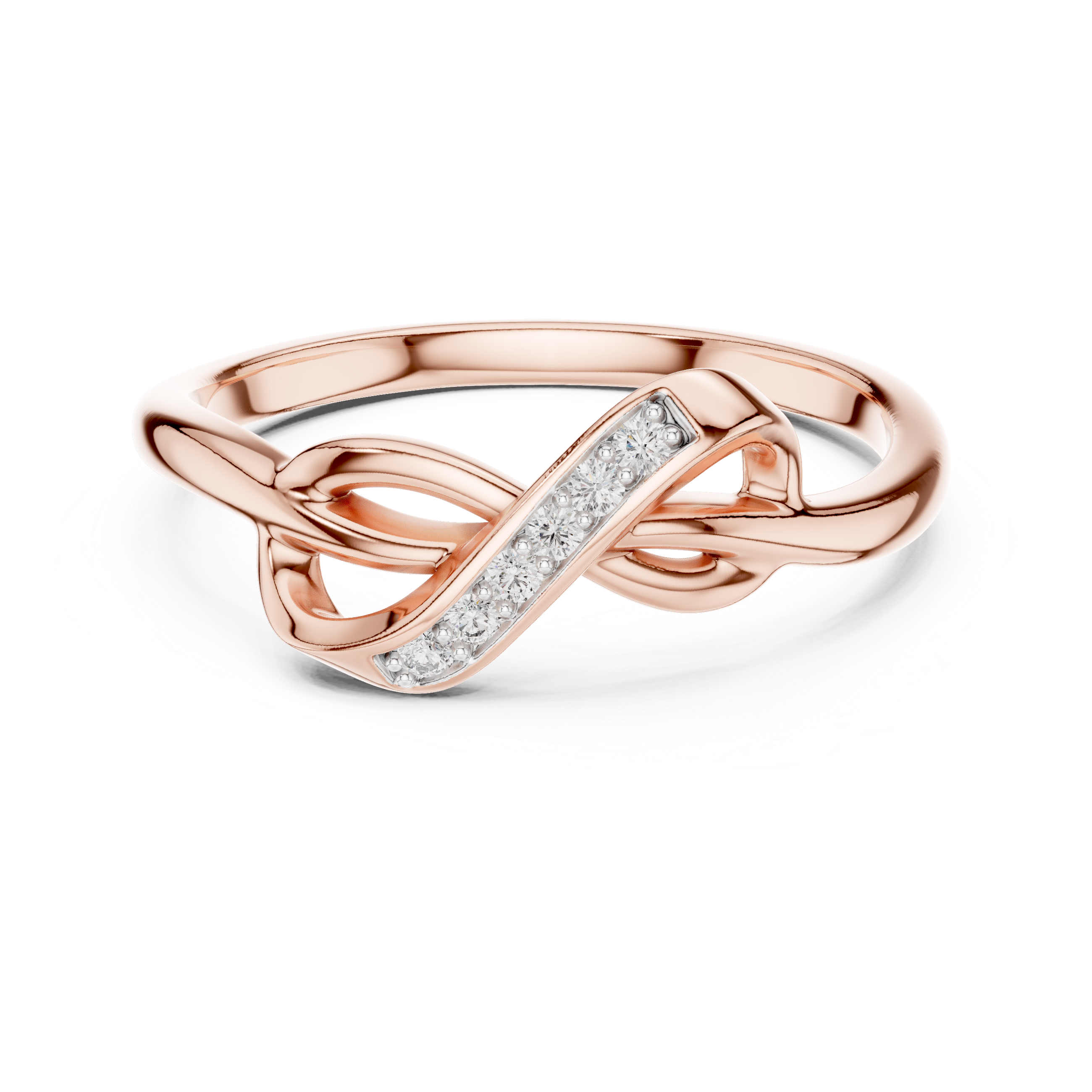 Infinity Twist Ribbon Ring | Elegant Pave Band