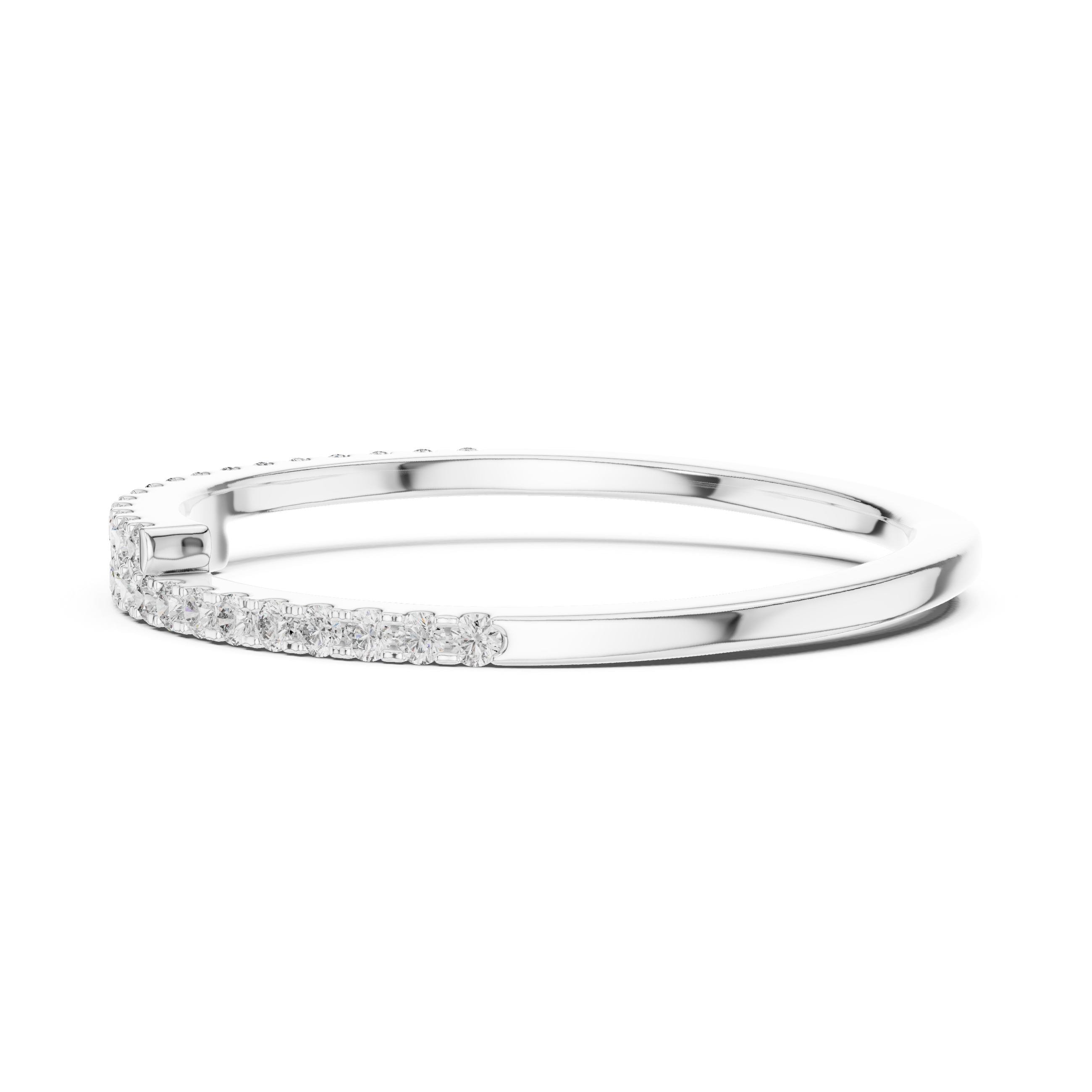 Dual-Row Floating Diamond Bypass Band Ring