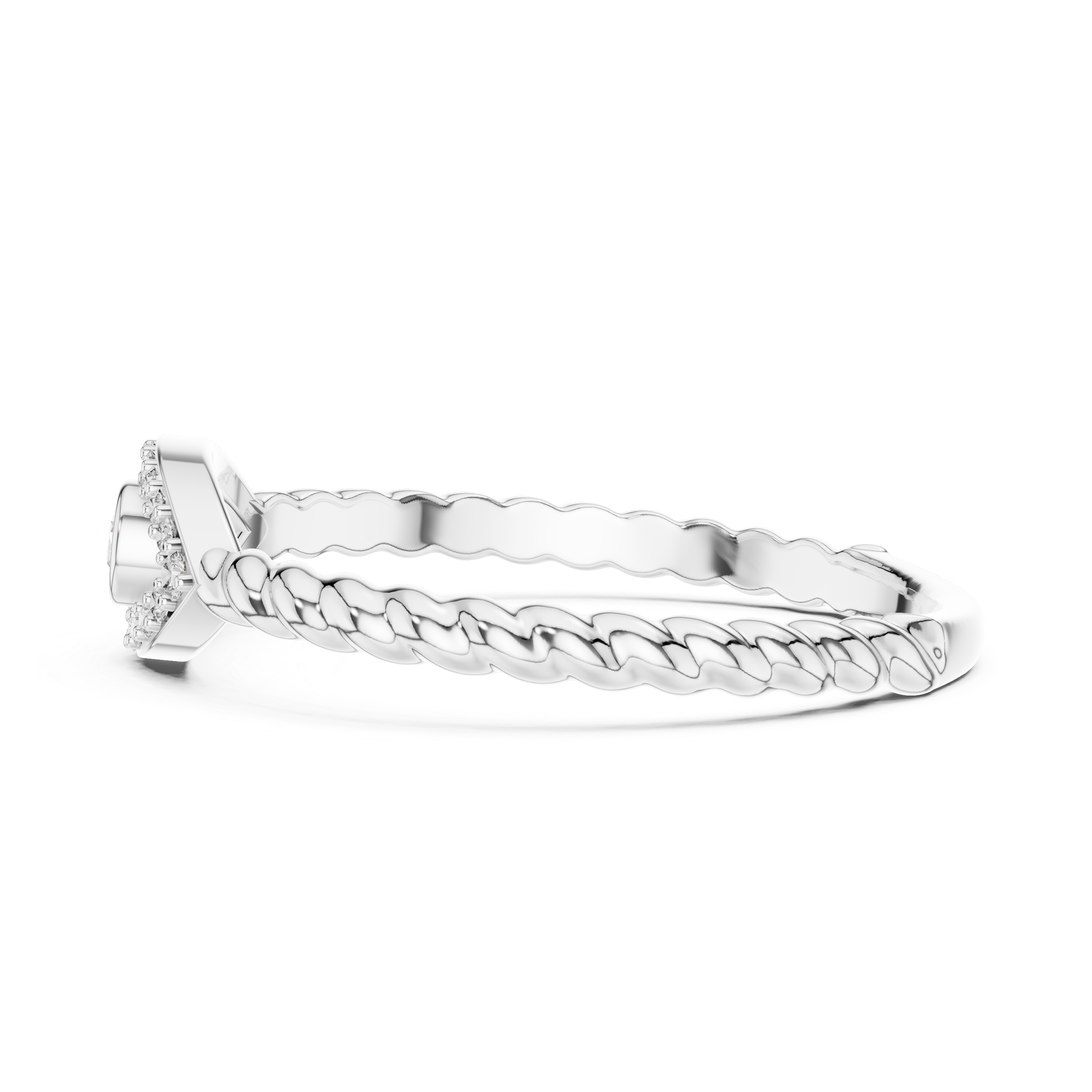 Evil Eye Cable Band - Bezel-Set Protection Silhouette Ring