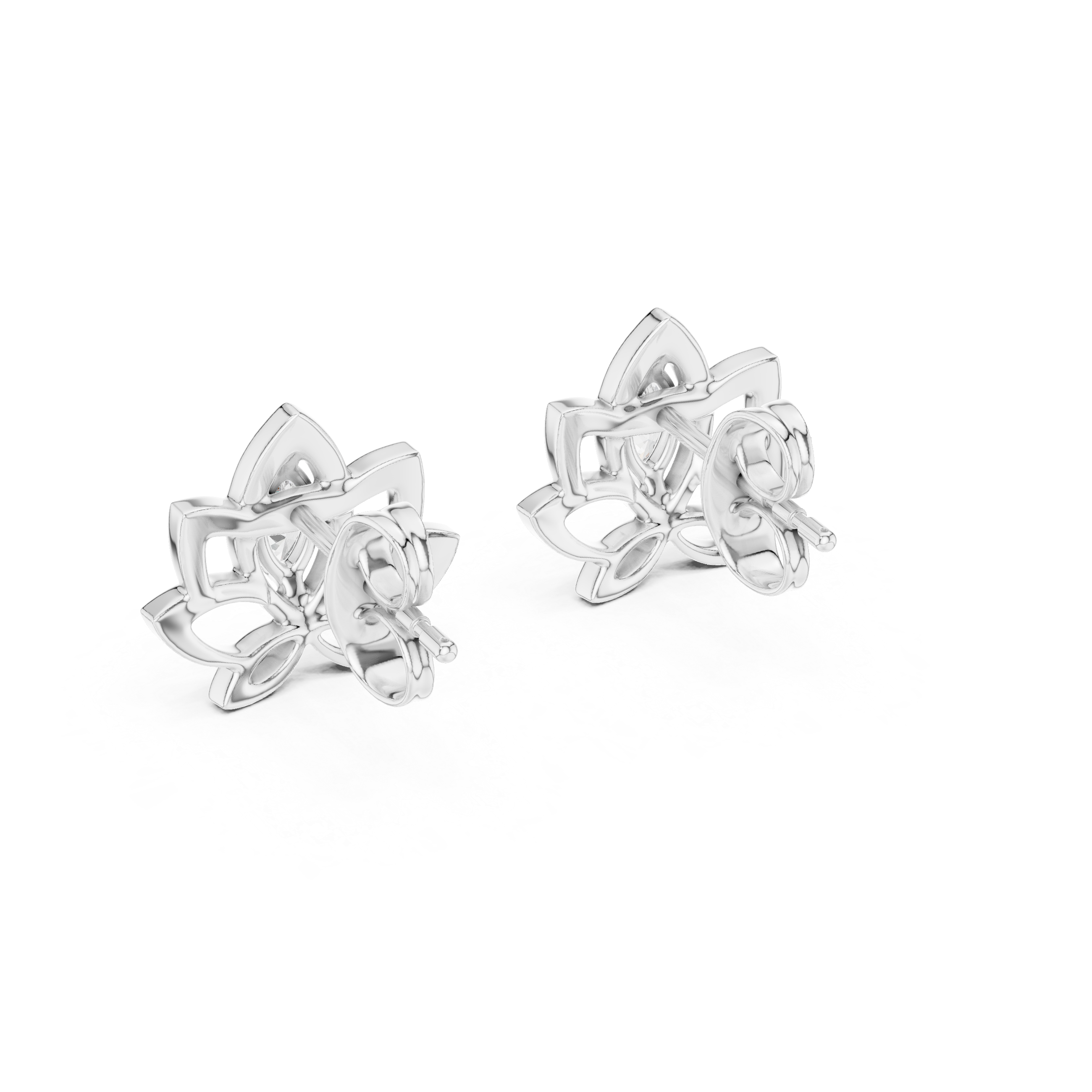 Elegant Lotus Marquise Stud Earrings