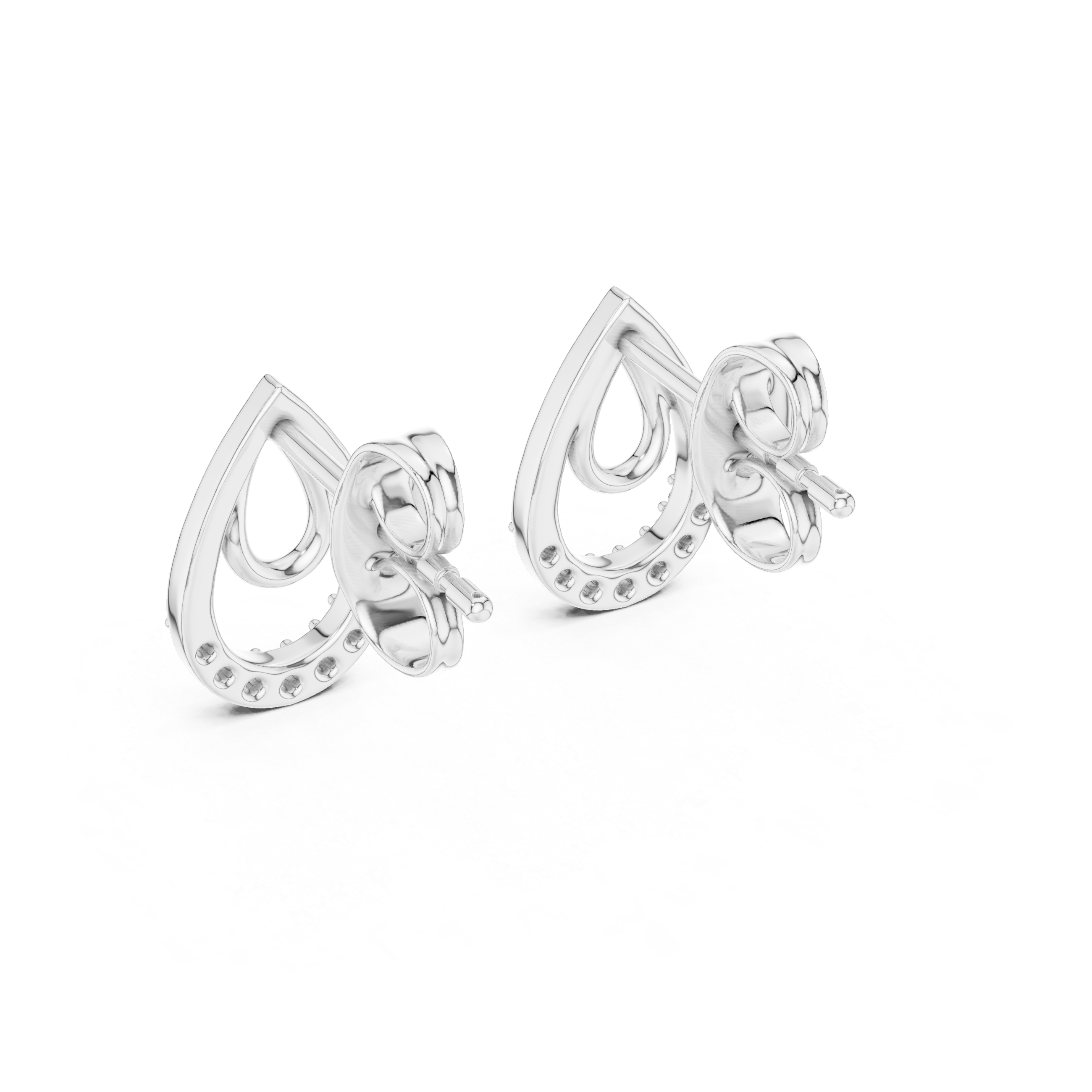 Open Teardrop Stud Earrings