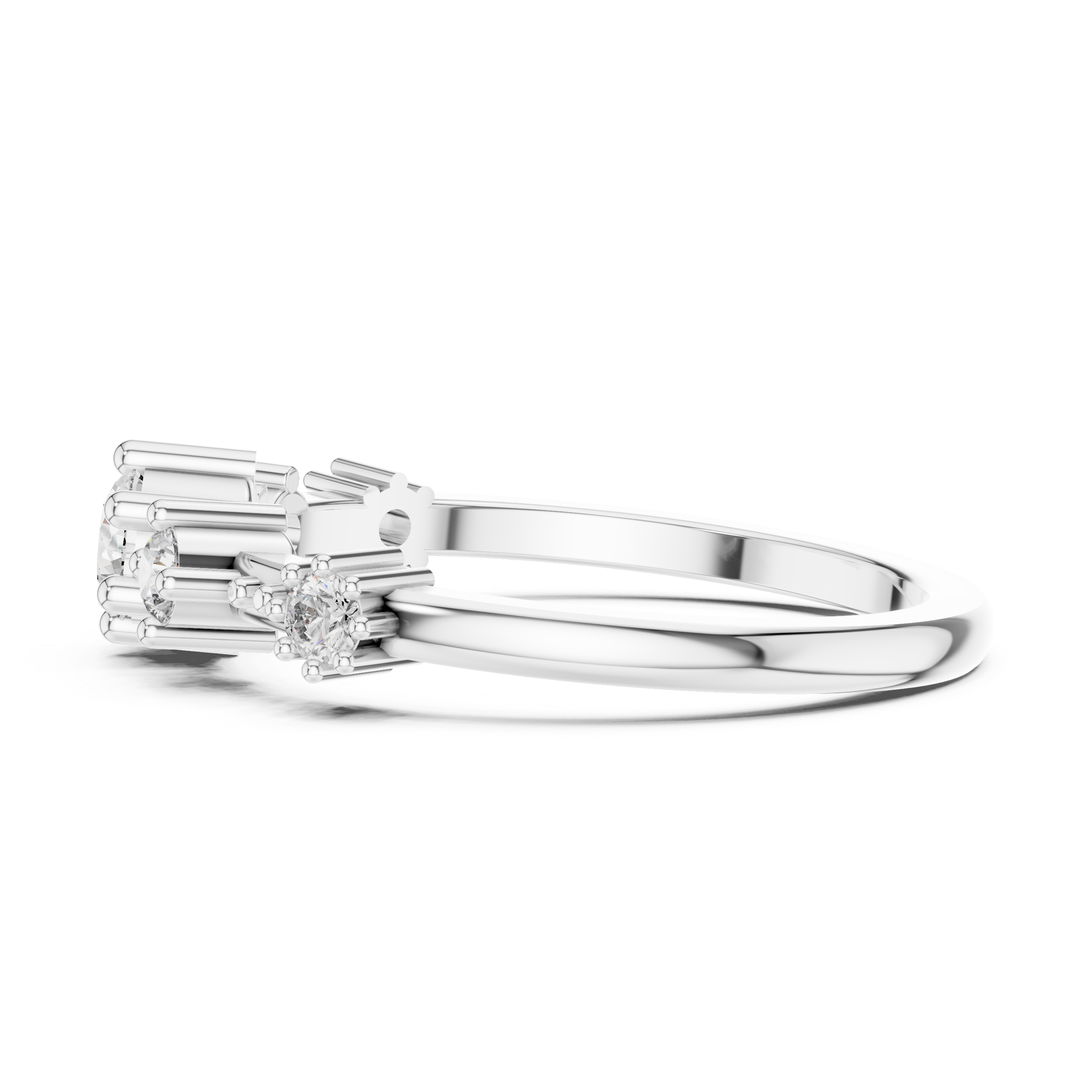 Diamond Shared Prong Ring - (Prong Set Wedding Band)