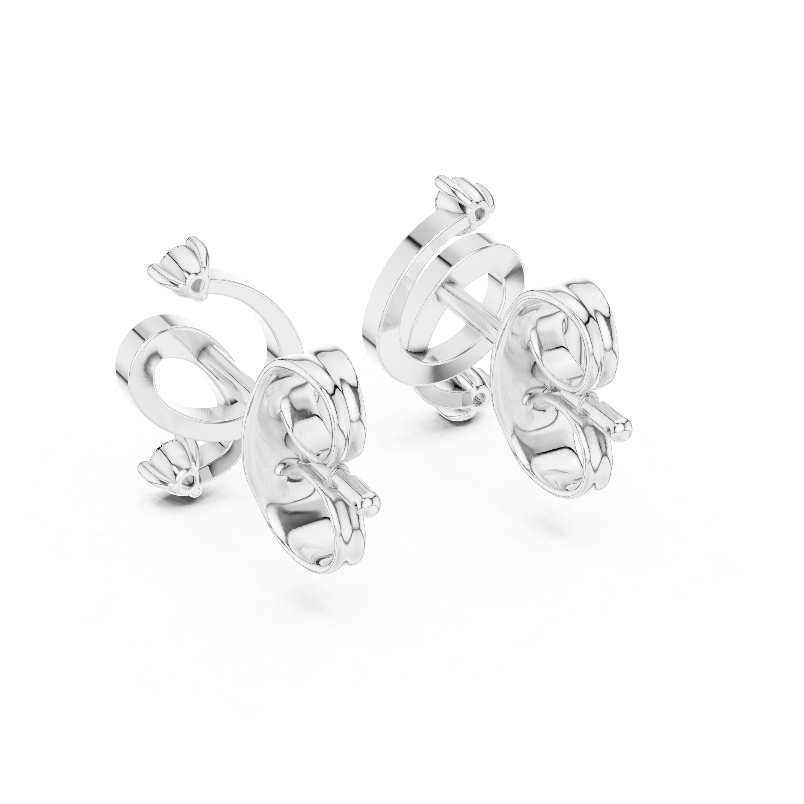 Elegant Spiral Ribbon Stud Earrings